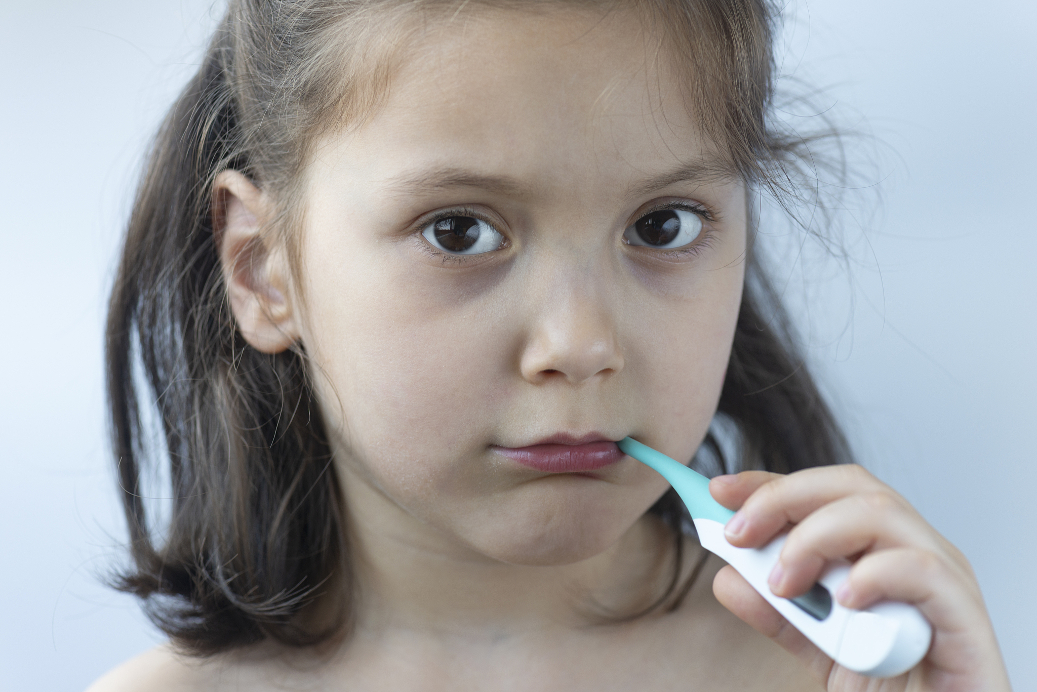 girl with a thermometer