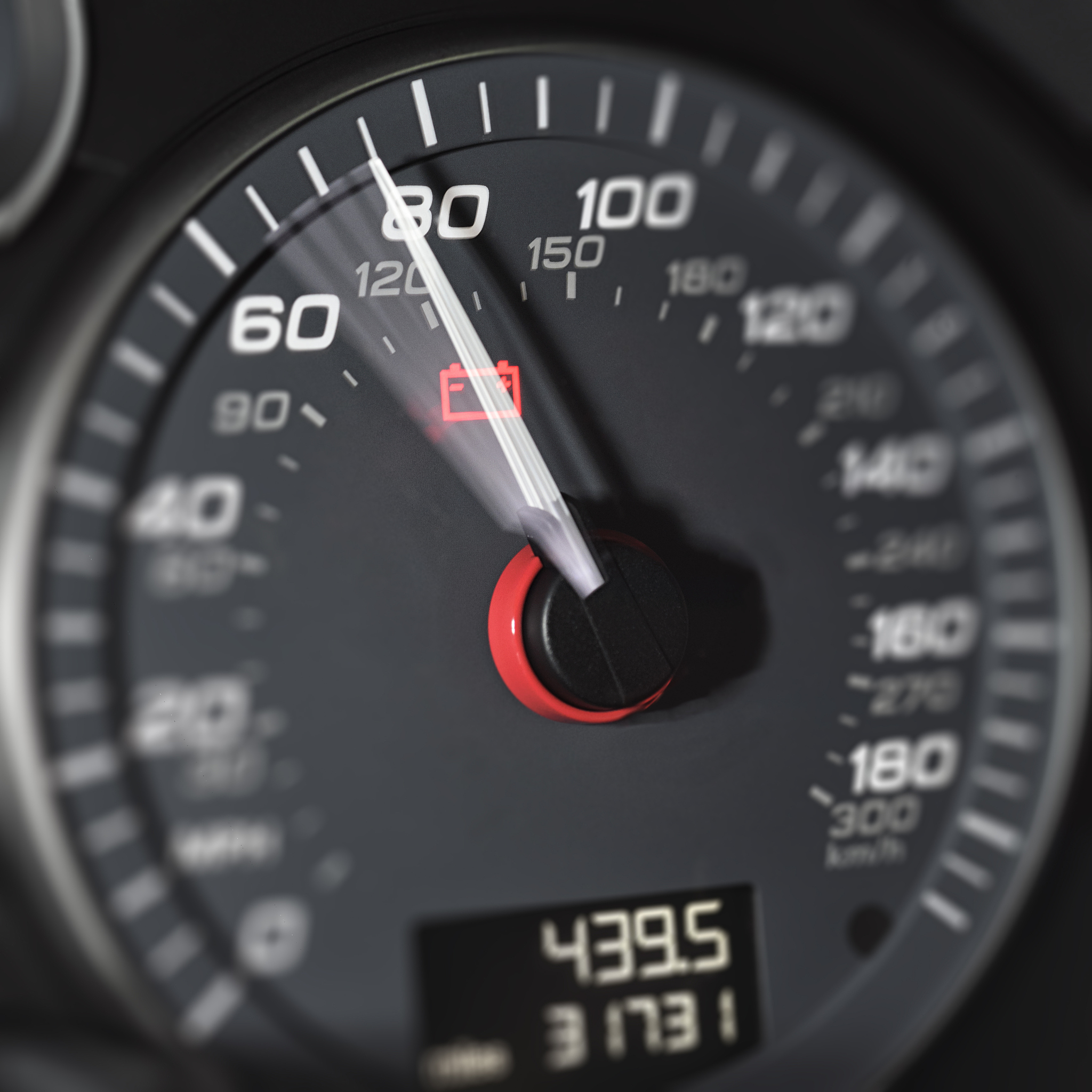 driving at high speed - rising speedometer needle