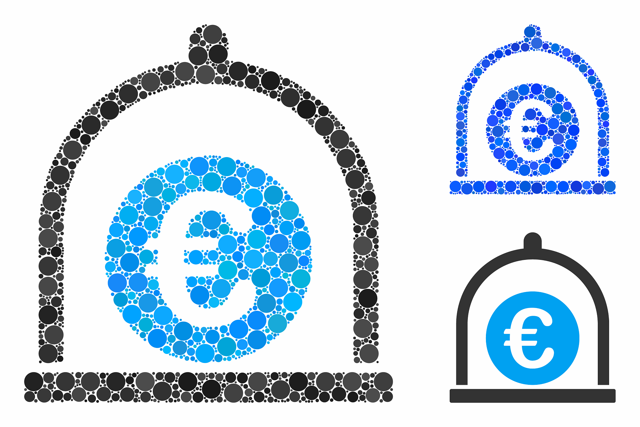 euro standard mosaic icon round dots