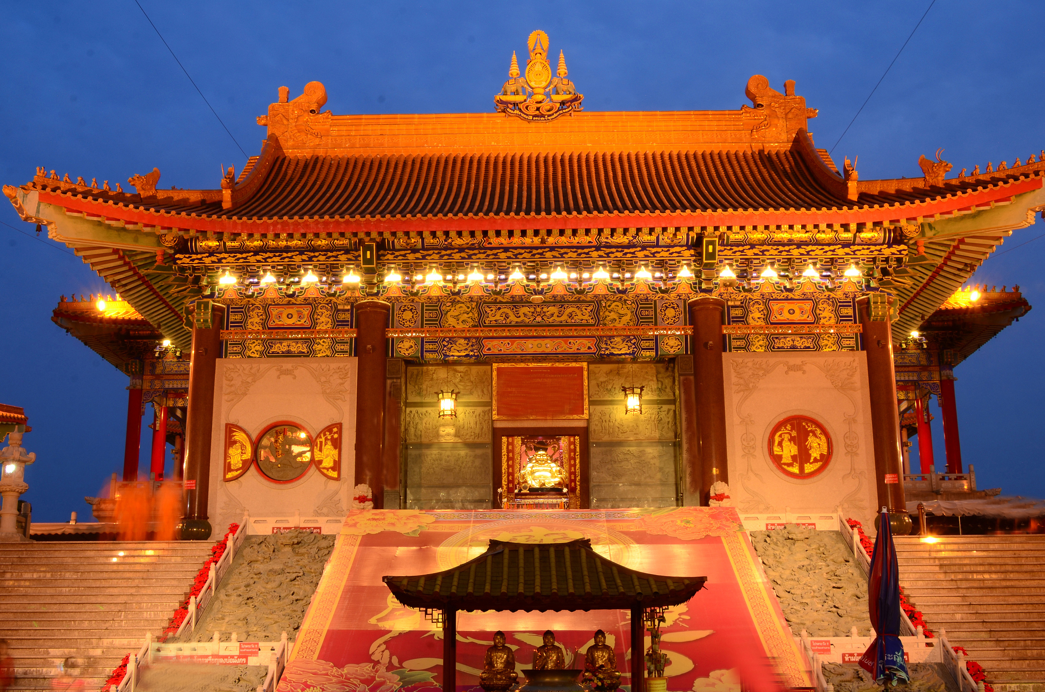 chinese temple at night.