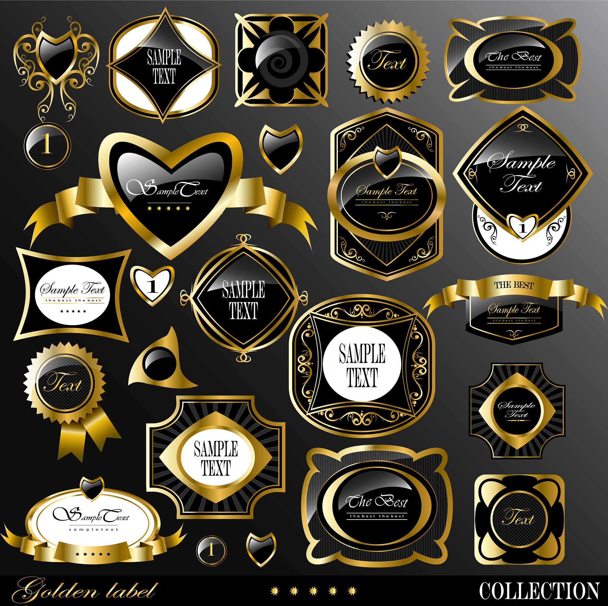 black gold labels