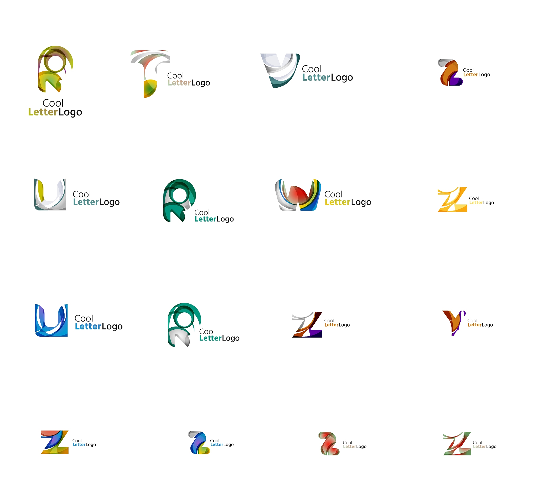 set of universal company logo ideas business icon