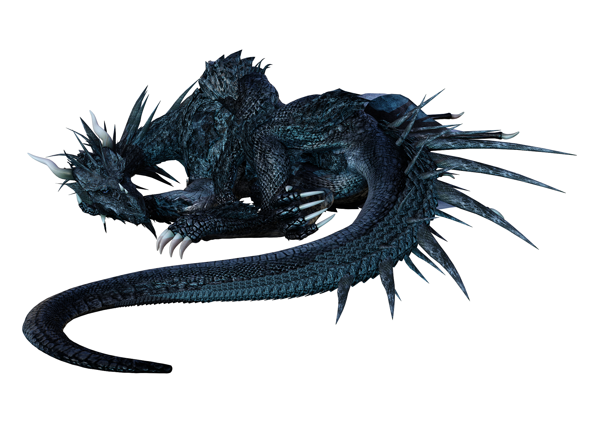3d illustration fantasy dragon on white