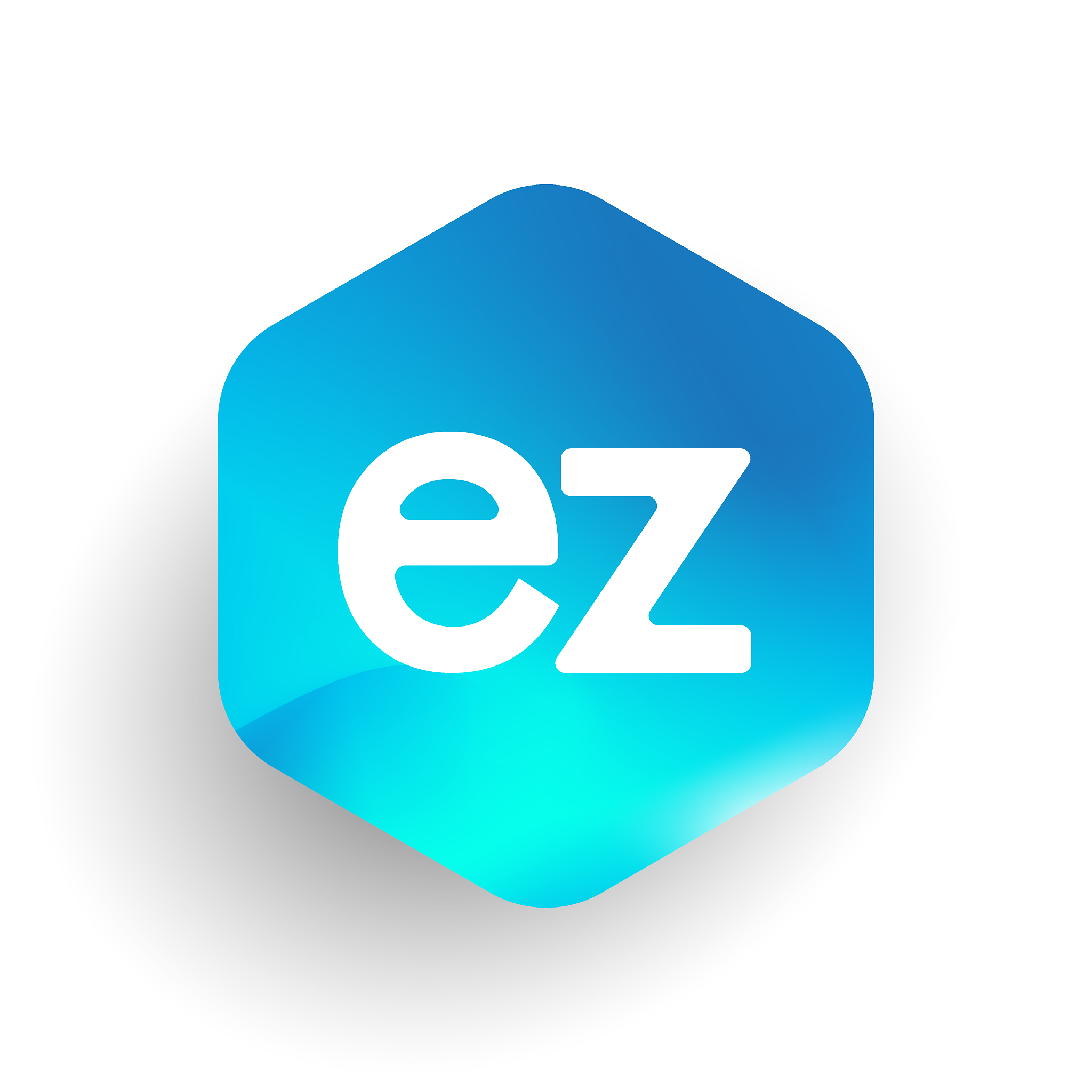 type in hexagon shape and colorful background