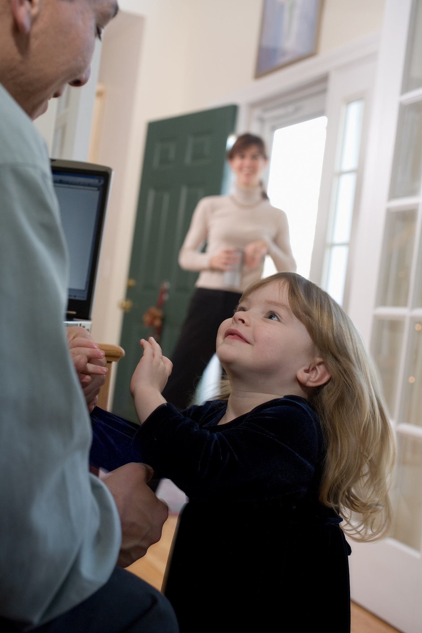 father and daughter playing