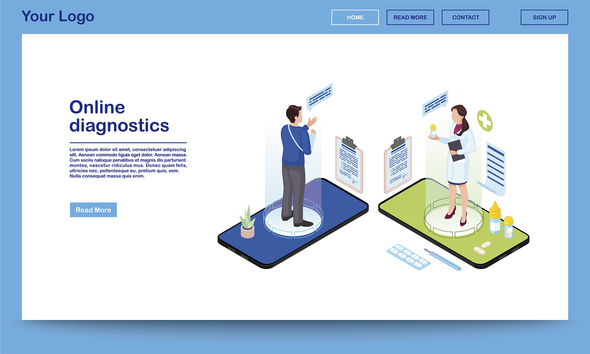 online diagnostics service web page