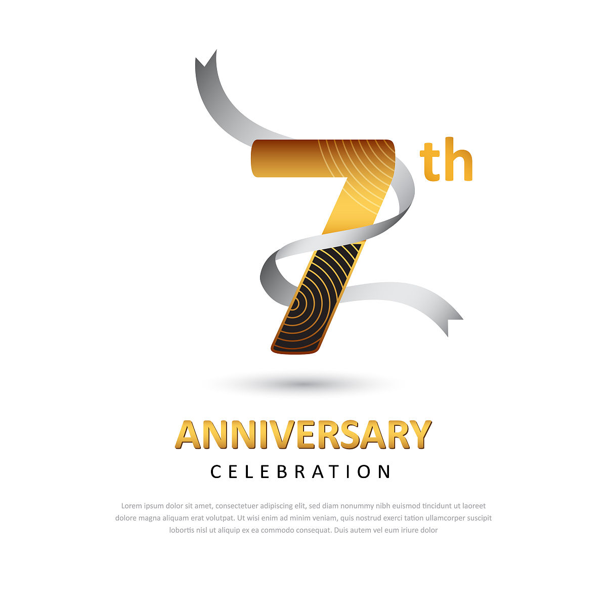 7年创意周年庆典模板设计与丝带