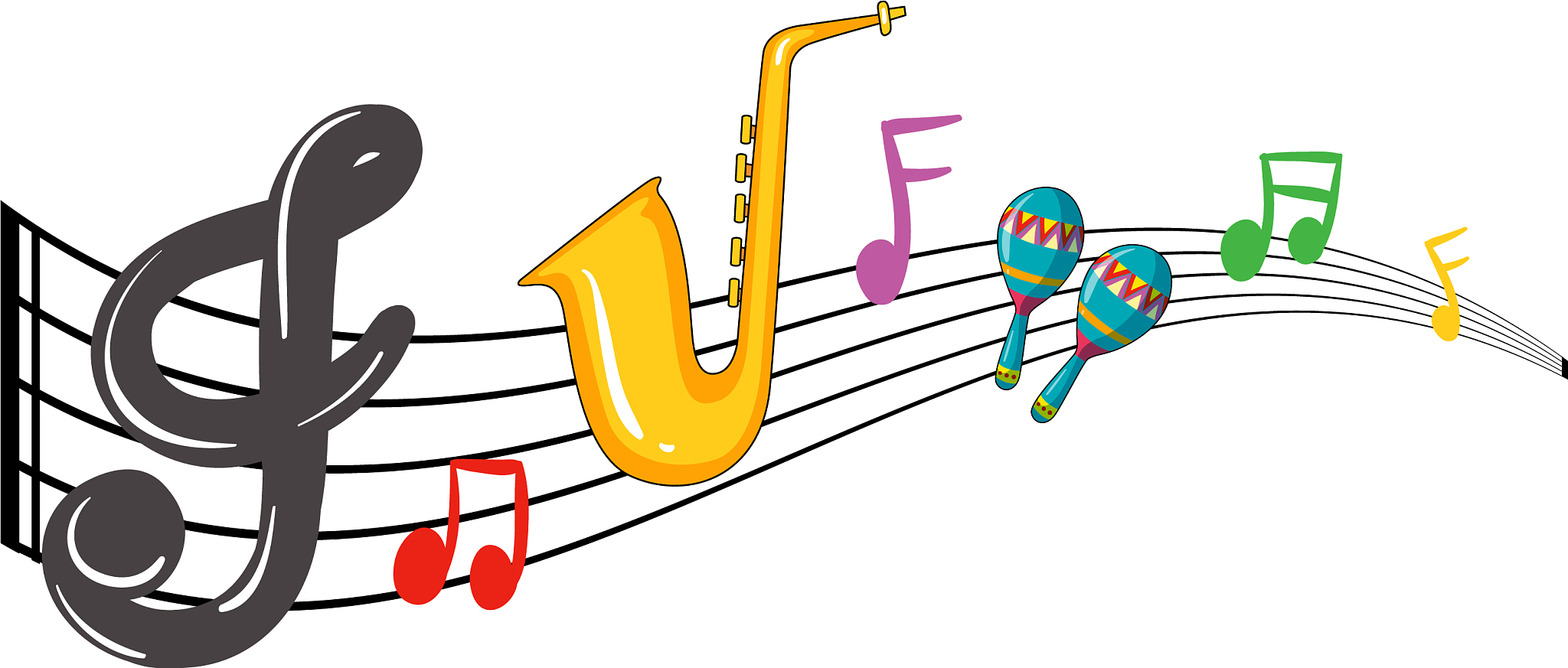 music notes and instrument background design