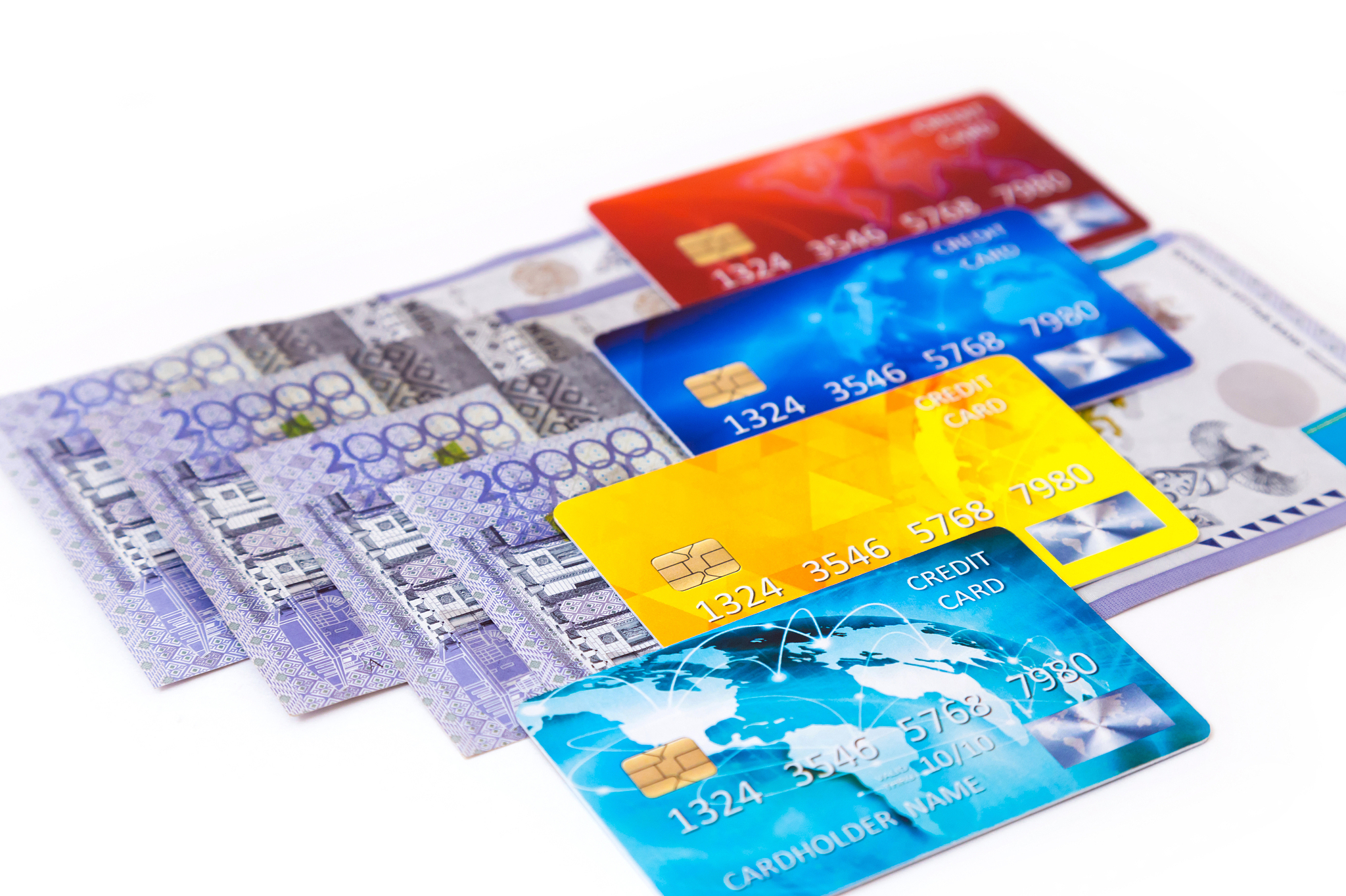 credit cards & banknotes