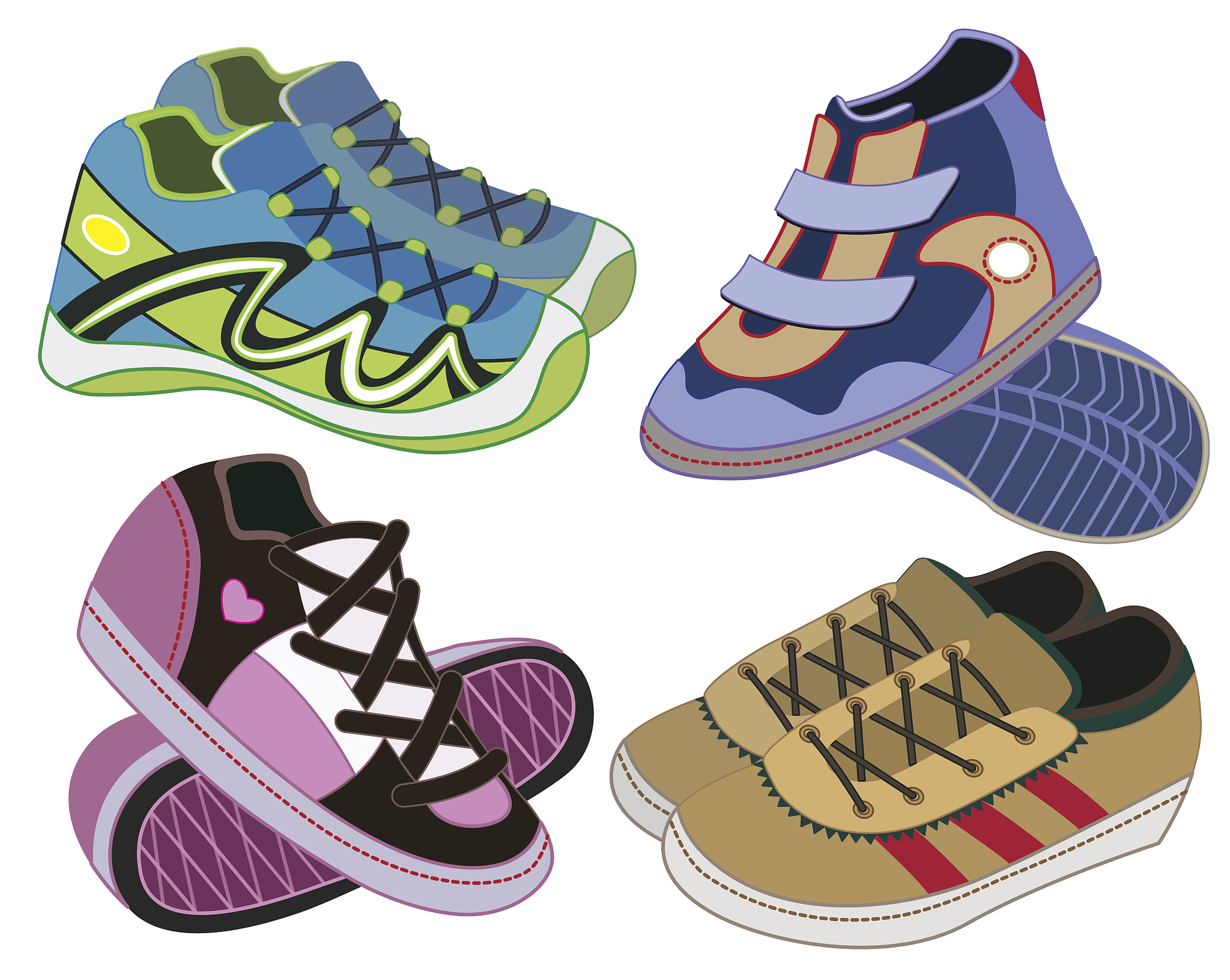 set of sport shoes (vector illustration)