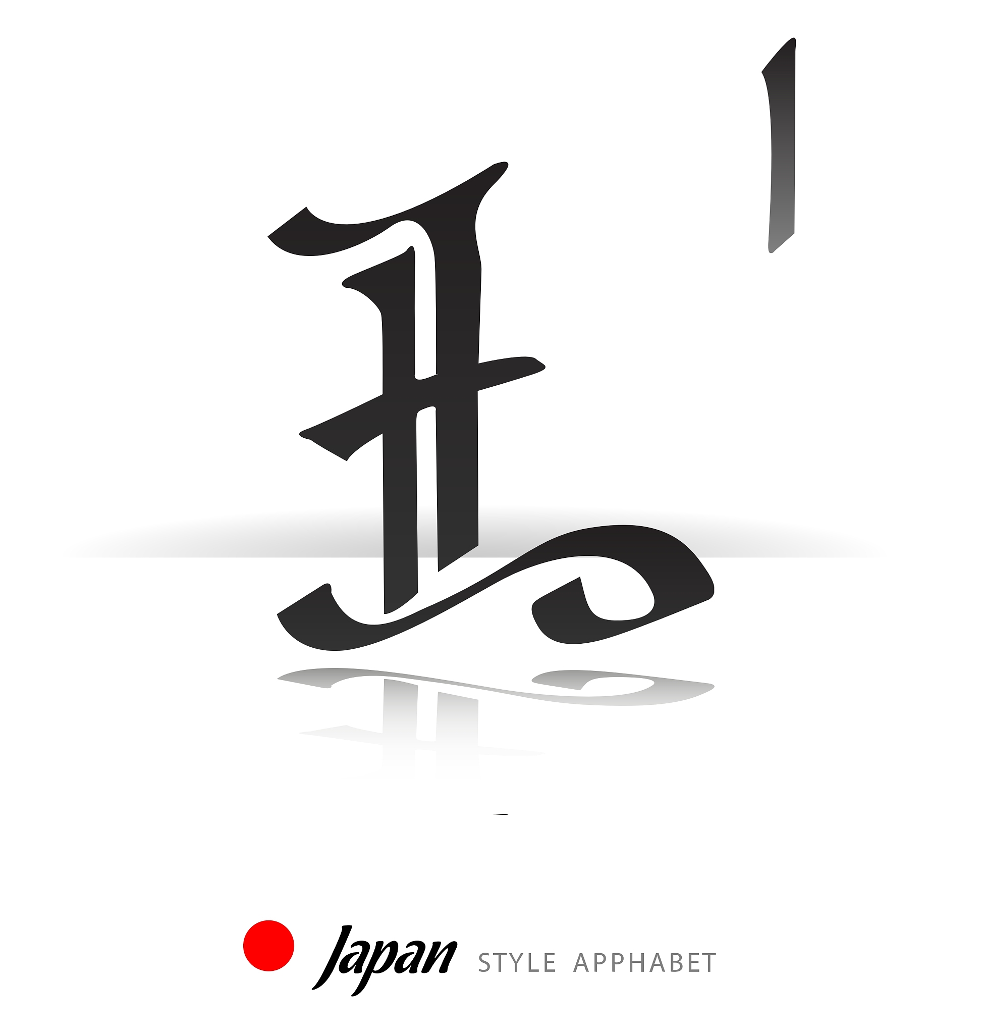 english alphabet in japanese style - l