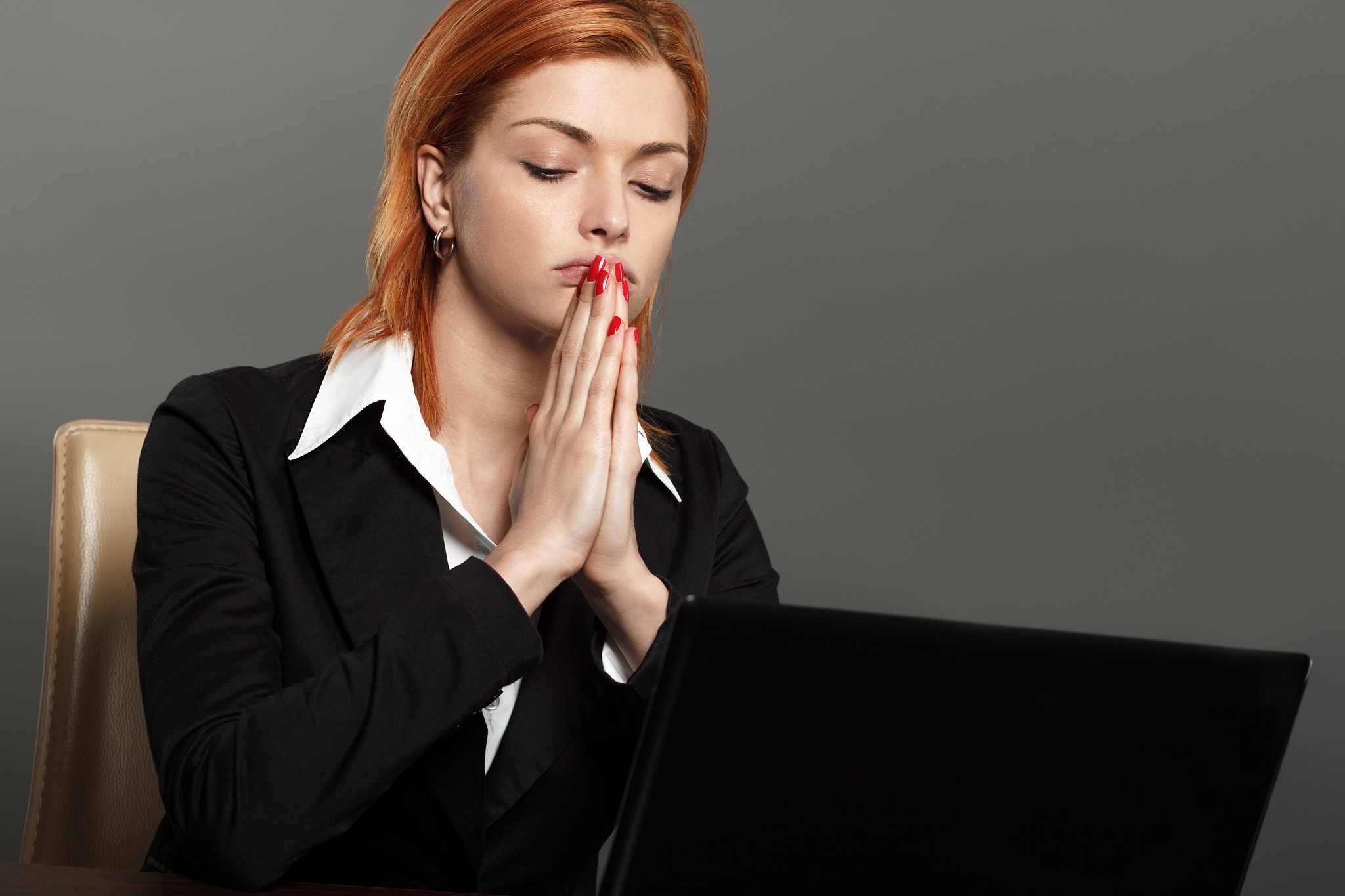 exhausted businesswoman