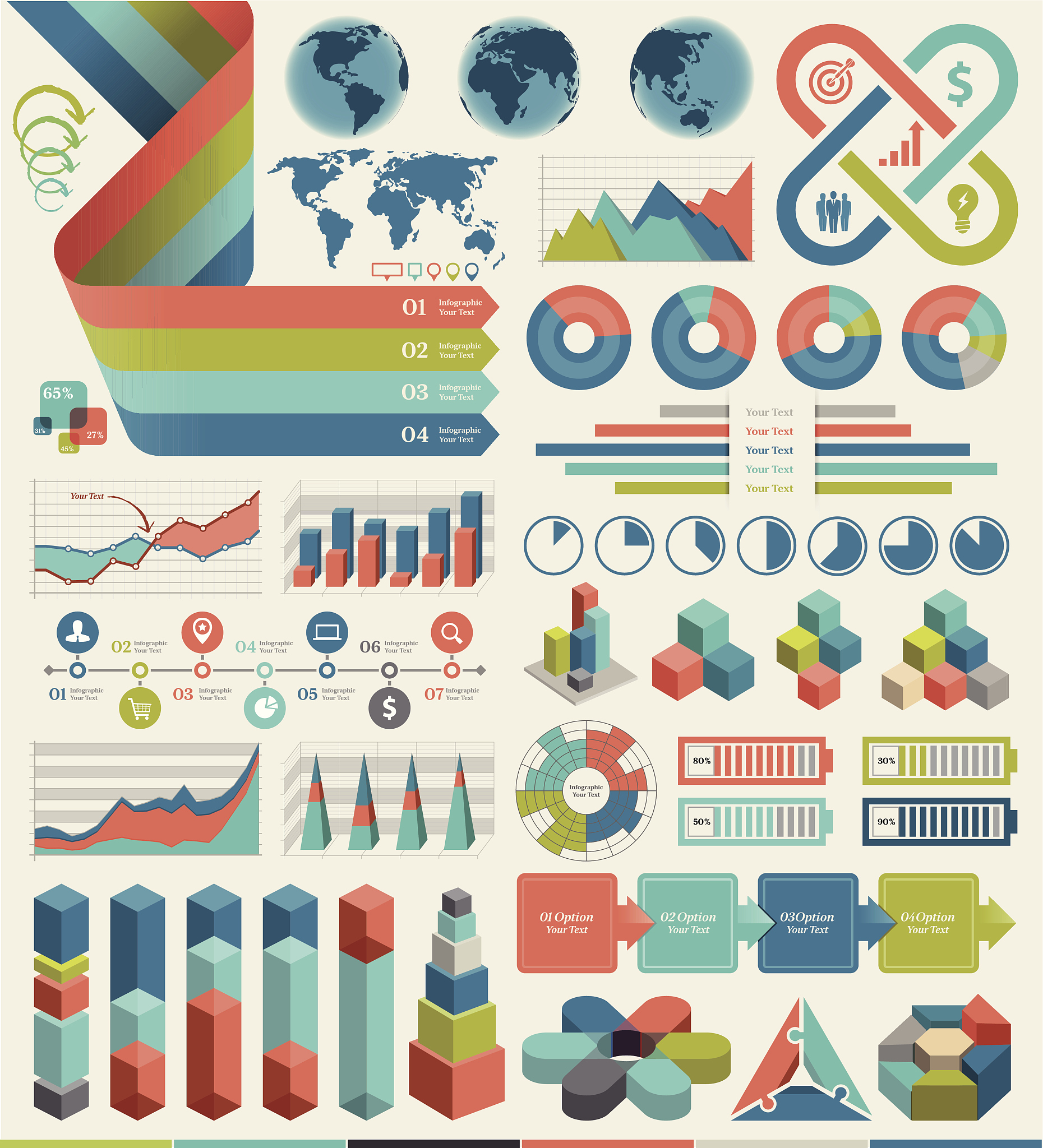 colorful infographic elements against a white background