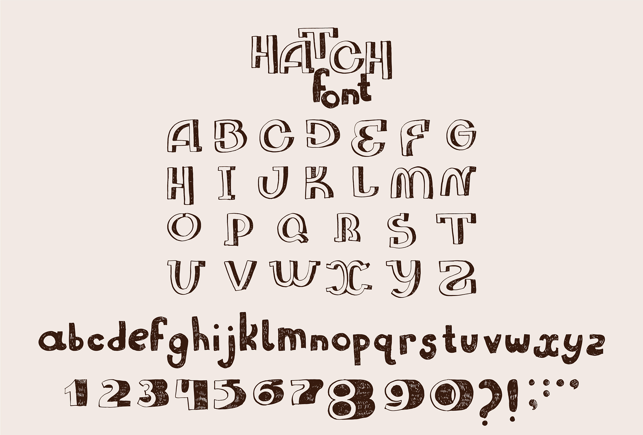 hand drawn english alphabet letters