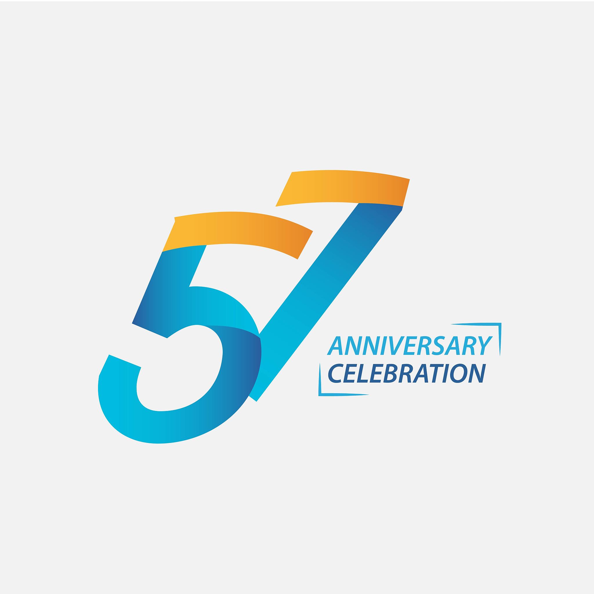 57 year anniversary celebration vector template design illustrat