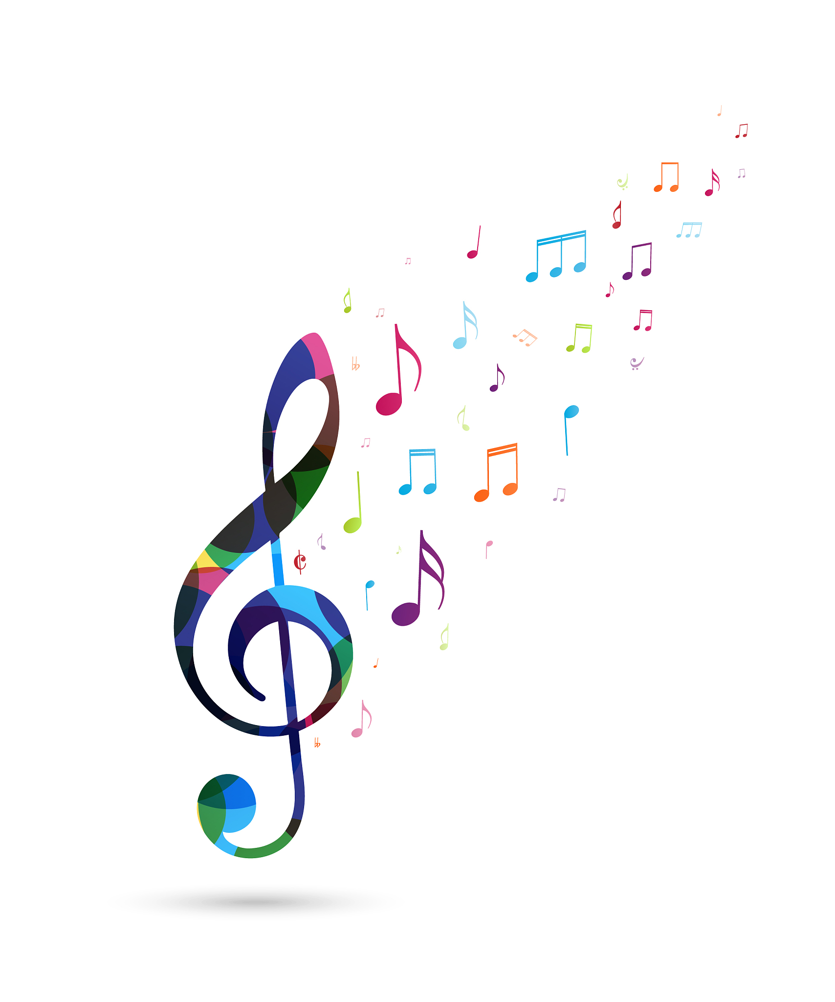 colorful music notes background