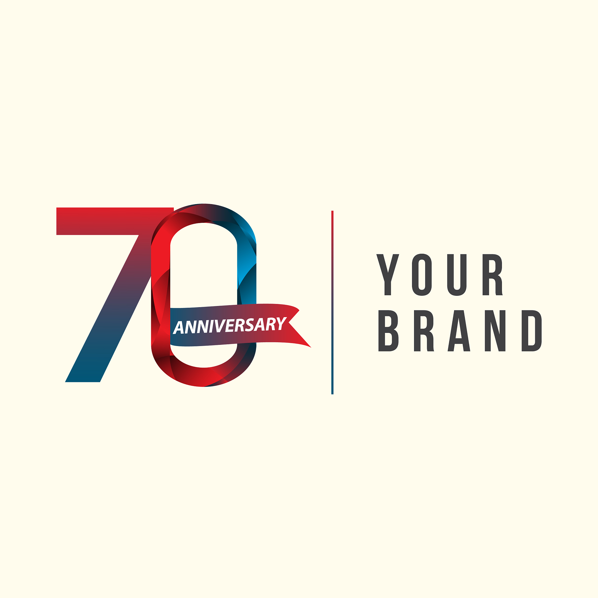 70 year anniversary template design