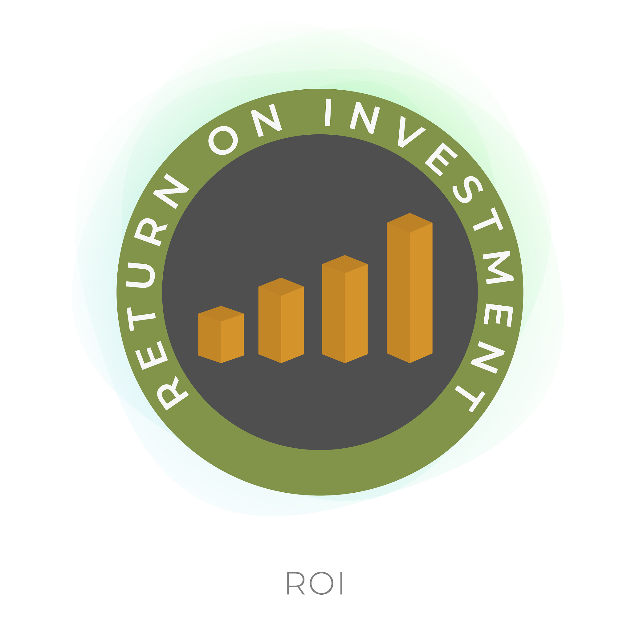 return on investment symbol - roi vector business flat icon. fin