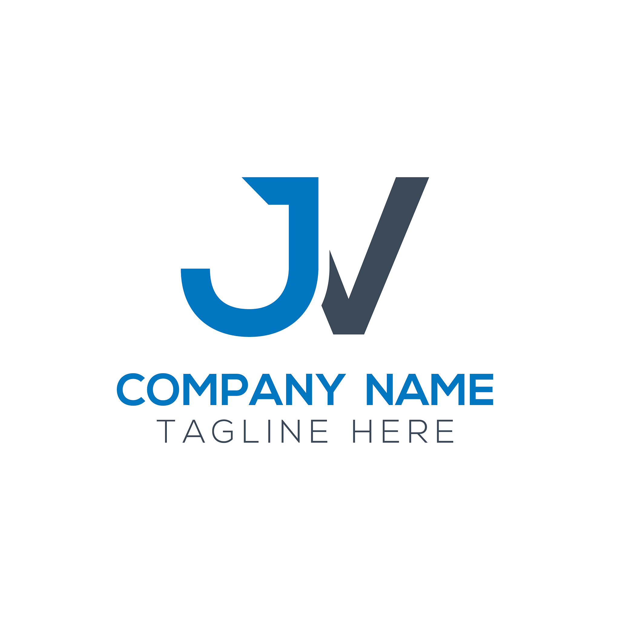 creative letter jv logo design template initial