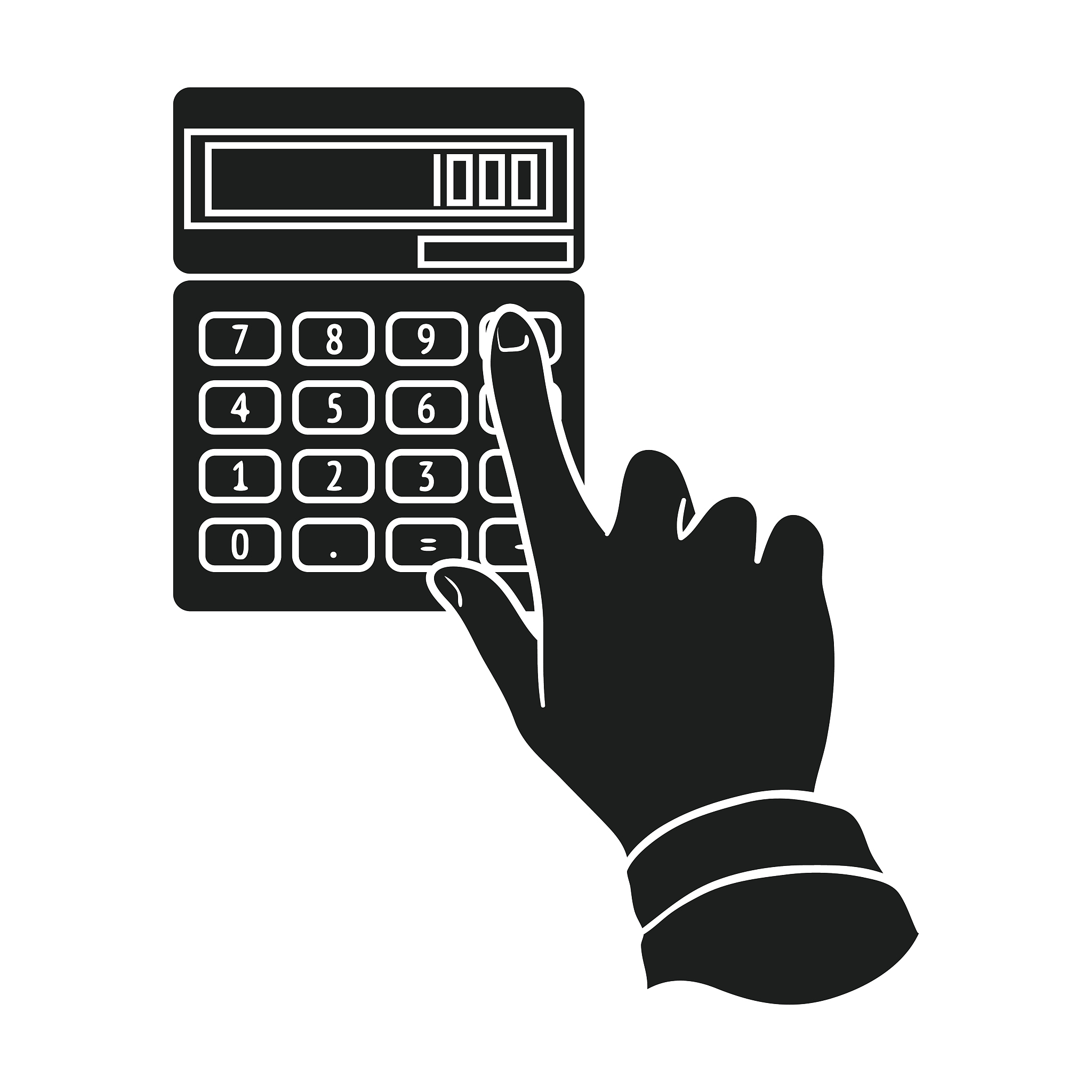 calculation icon in black style isolated on white background. mo