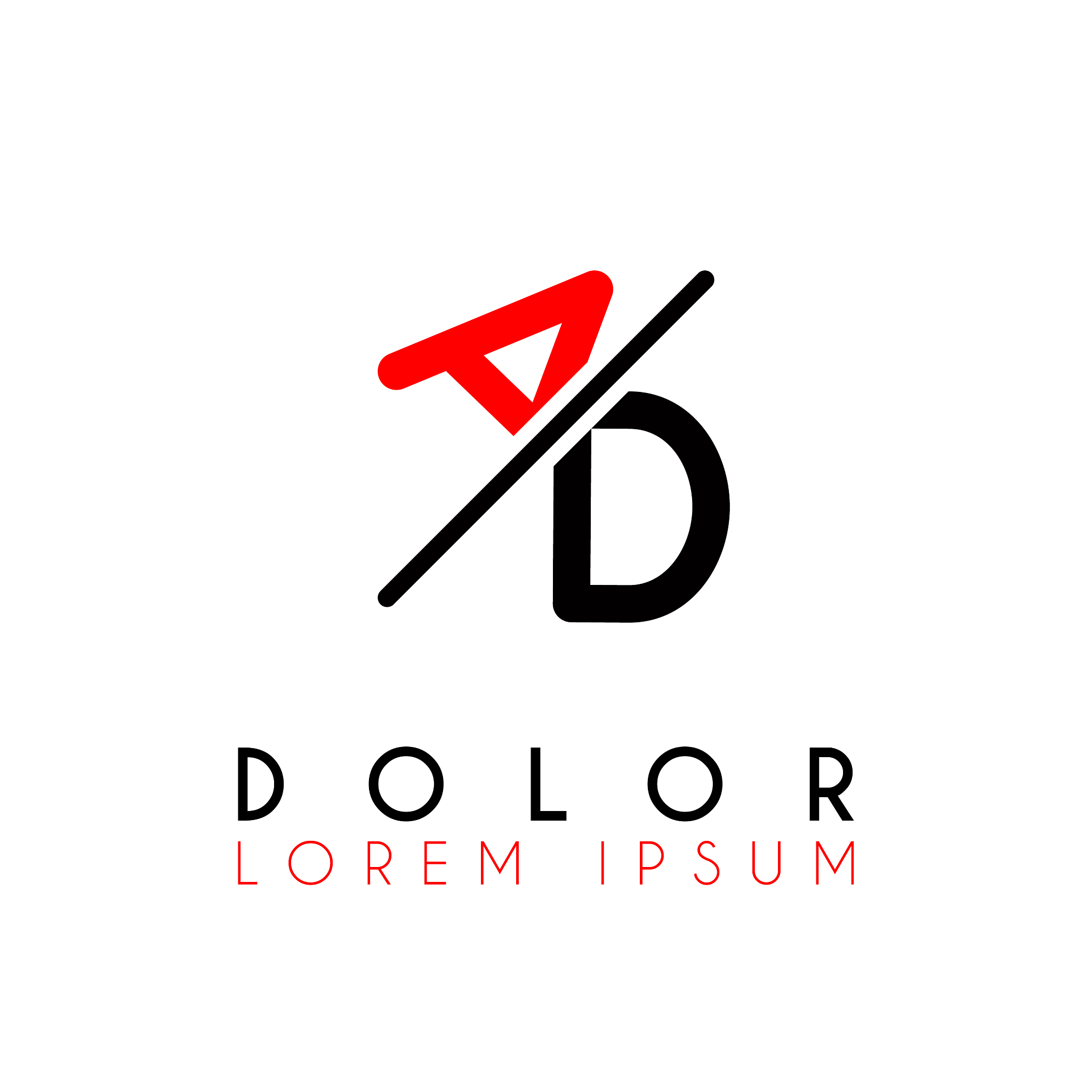 logo a slash d with black red