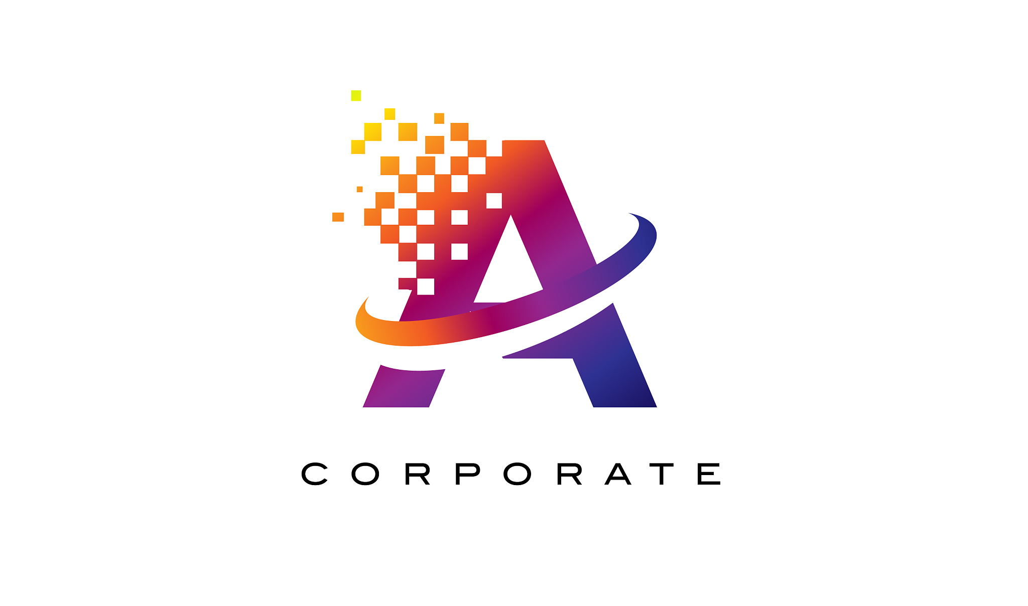 letter a colourful rainbow logo design