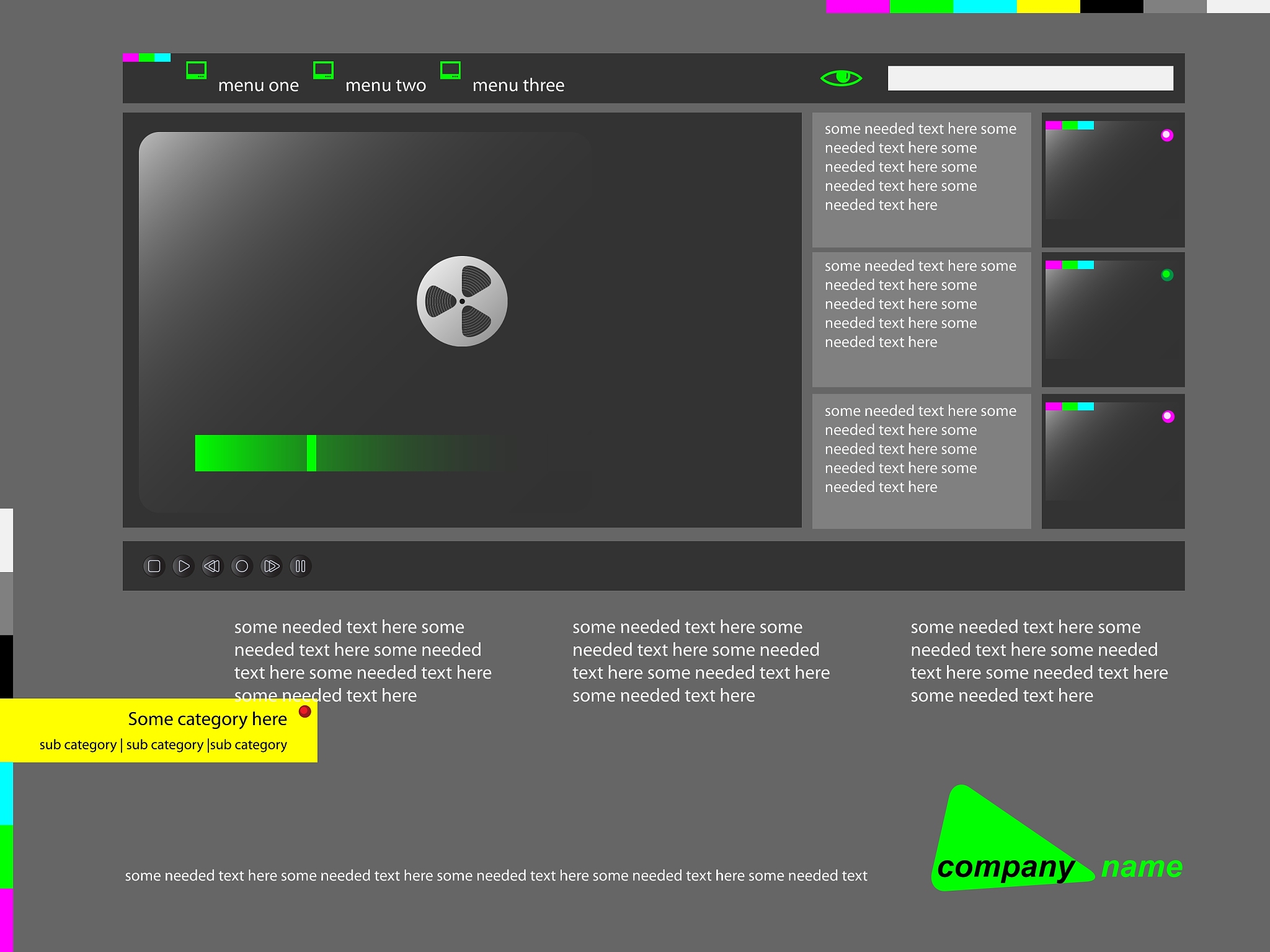 web interfase template