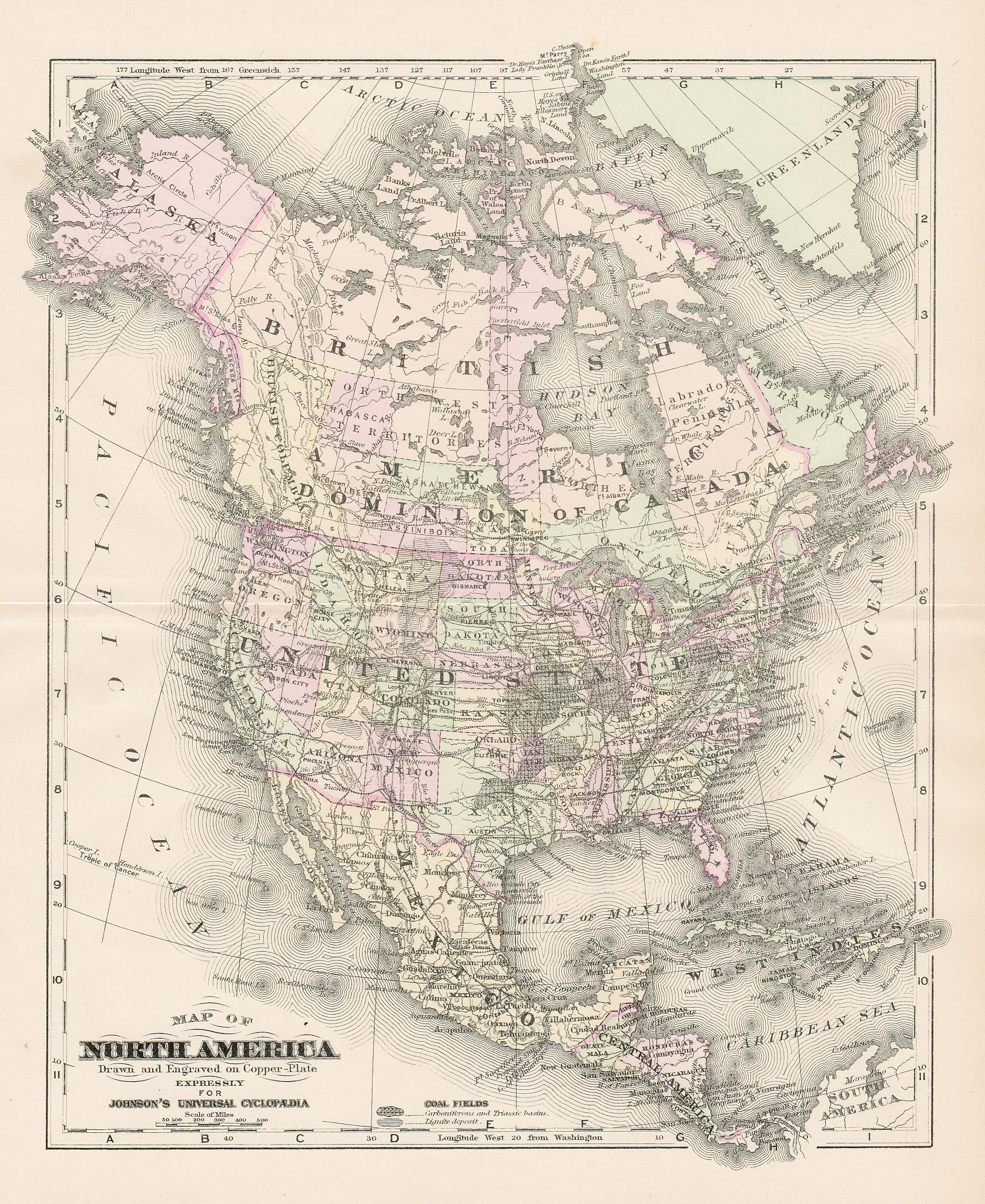 north america map 1893