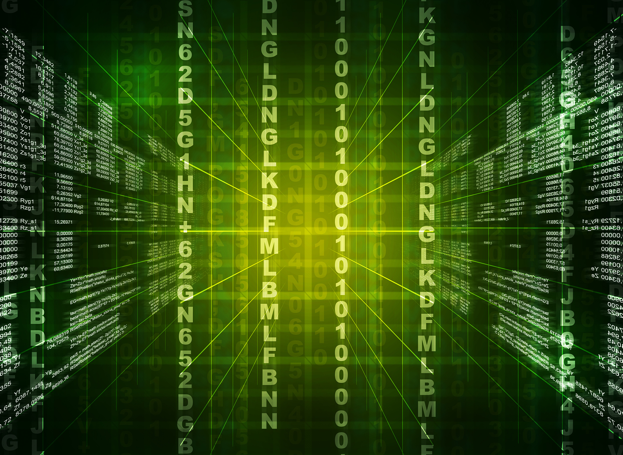 green binary code on black