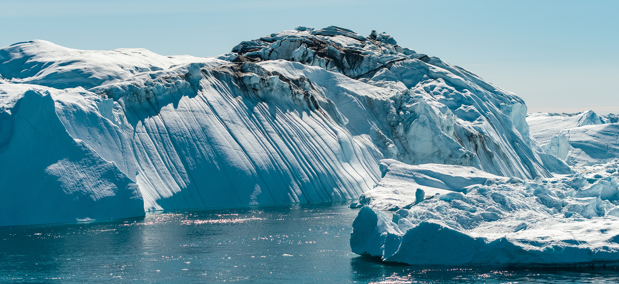 icebergs in greenland - global warming and climate change concep