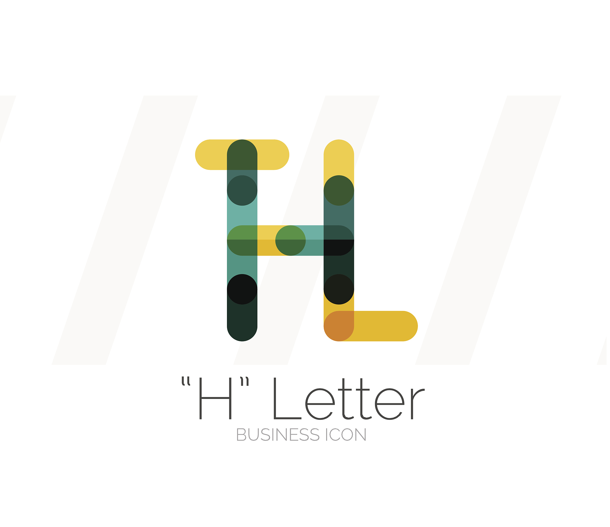 h letter icon, minimal line design