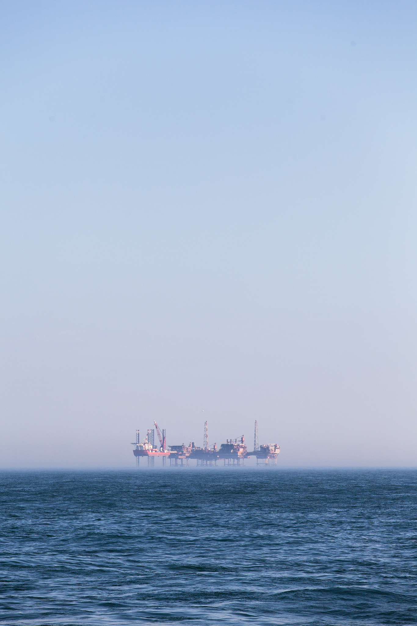 oil platform in the fog