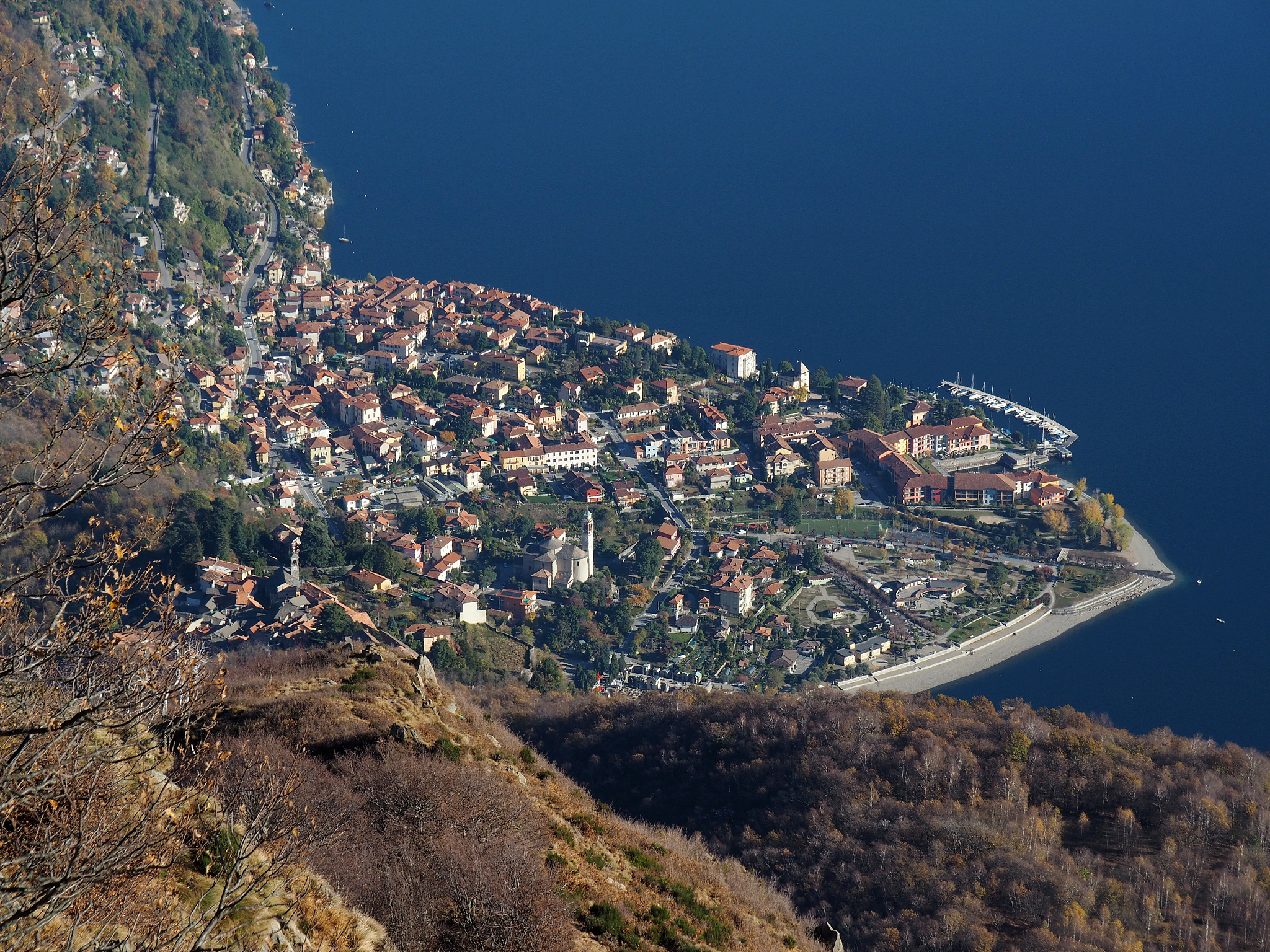 view of cannero riviera from mount morissolo, lake maggiore, nor