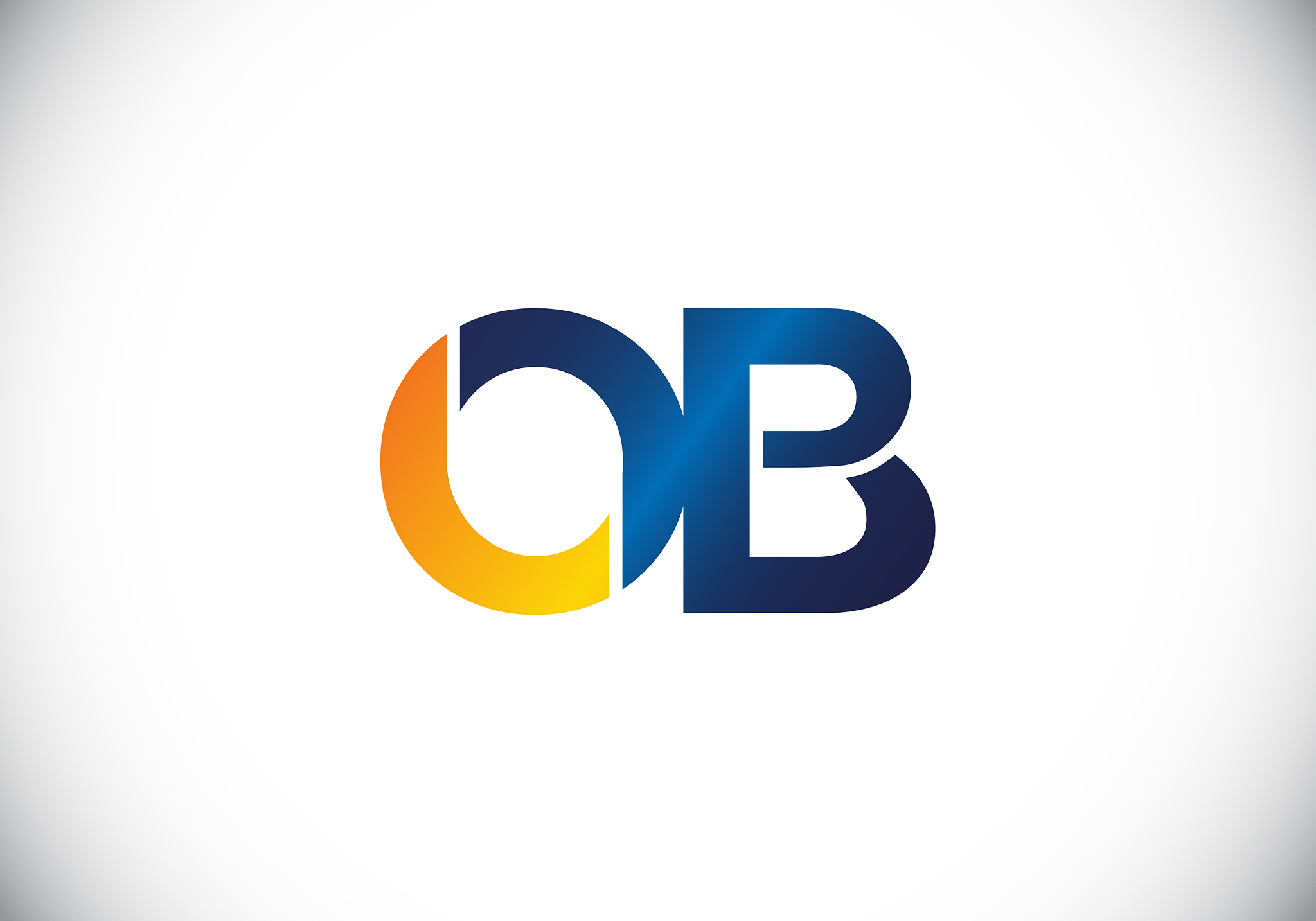 initial monogram letter o b logo design template