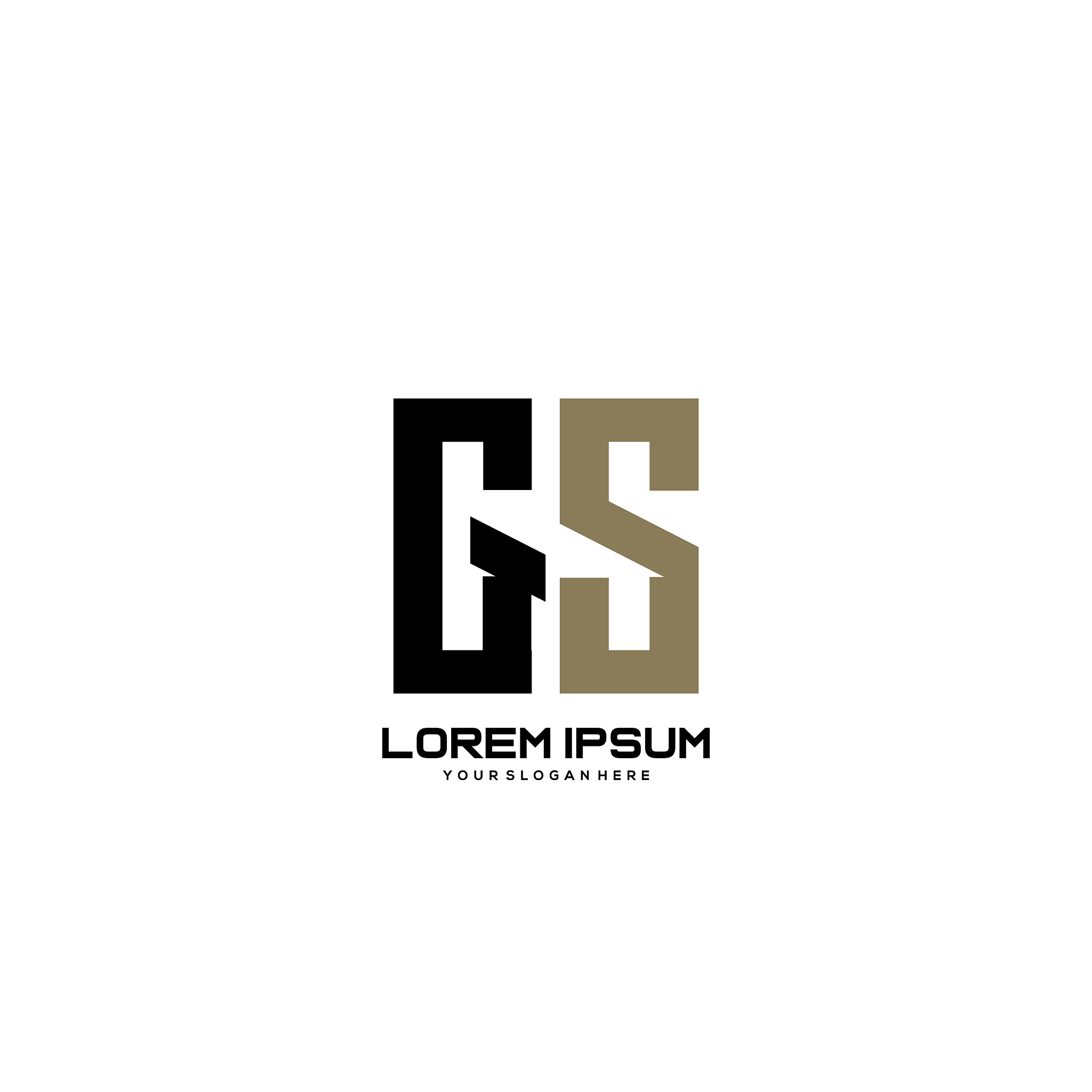 gs initial letter minimalist art logo