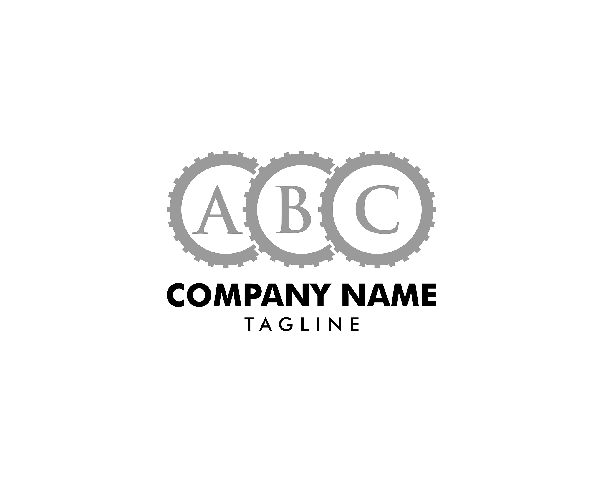 initial letter gear   design template
