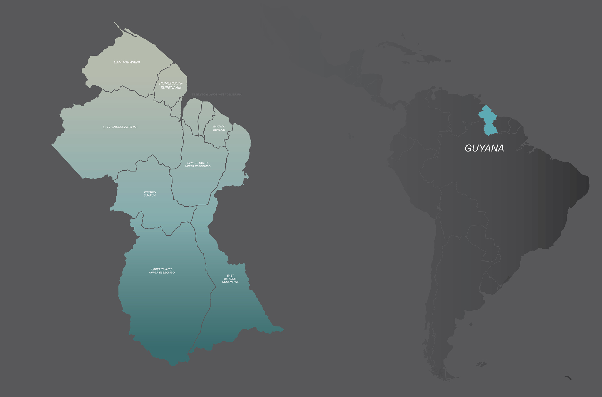 guyana map. vector map of guyana in south america