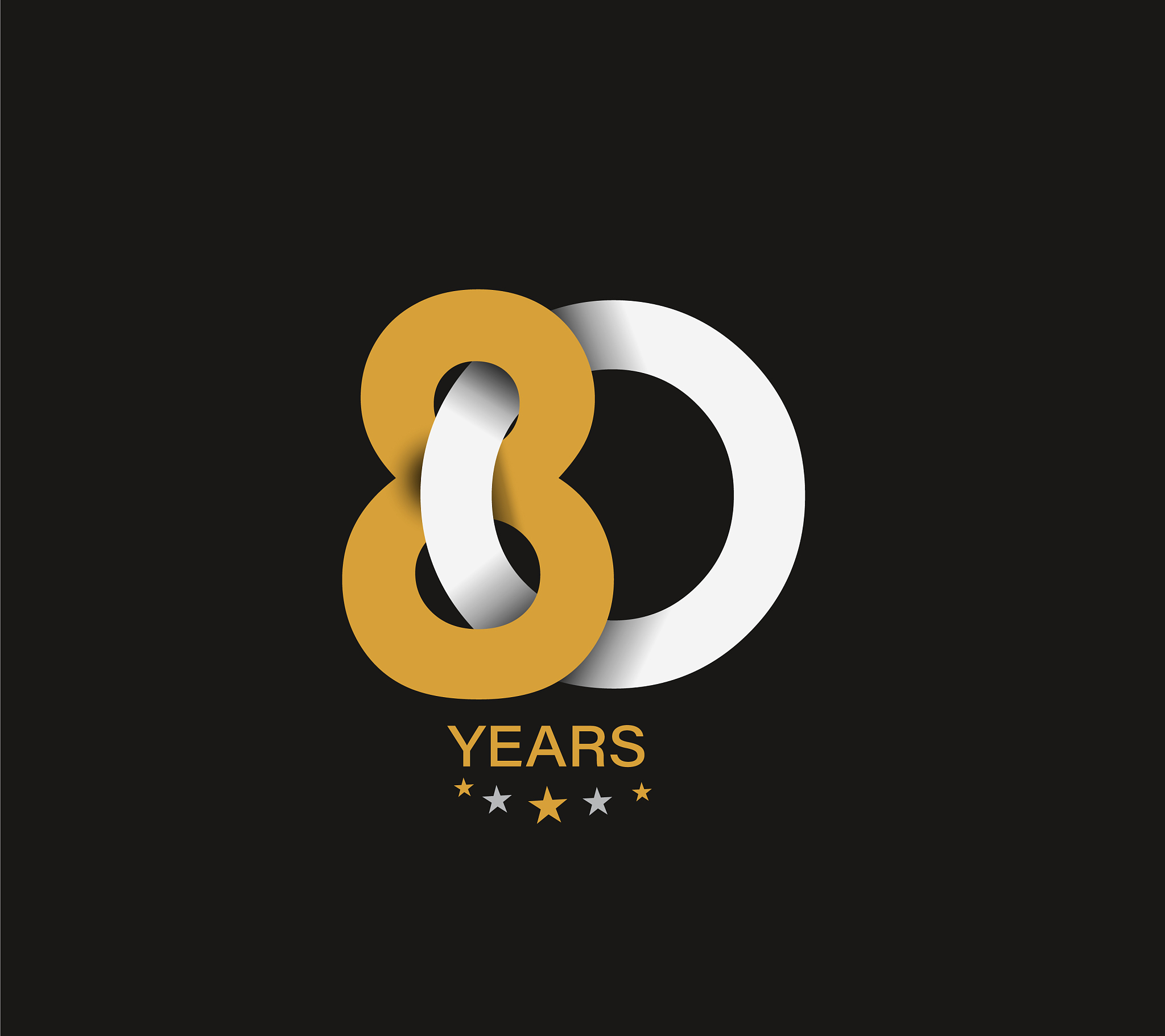 80th years anniversary celebration design