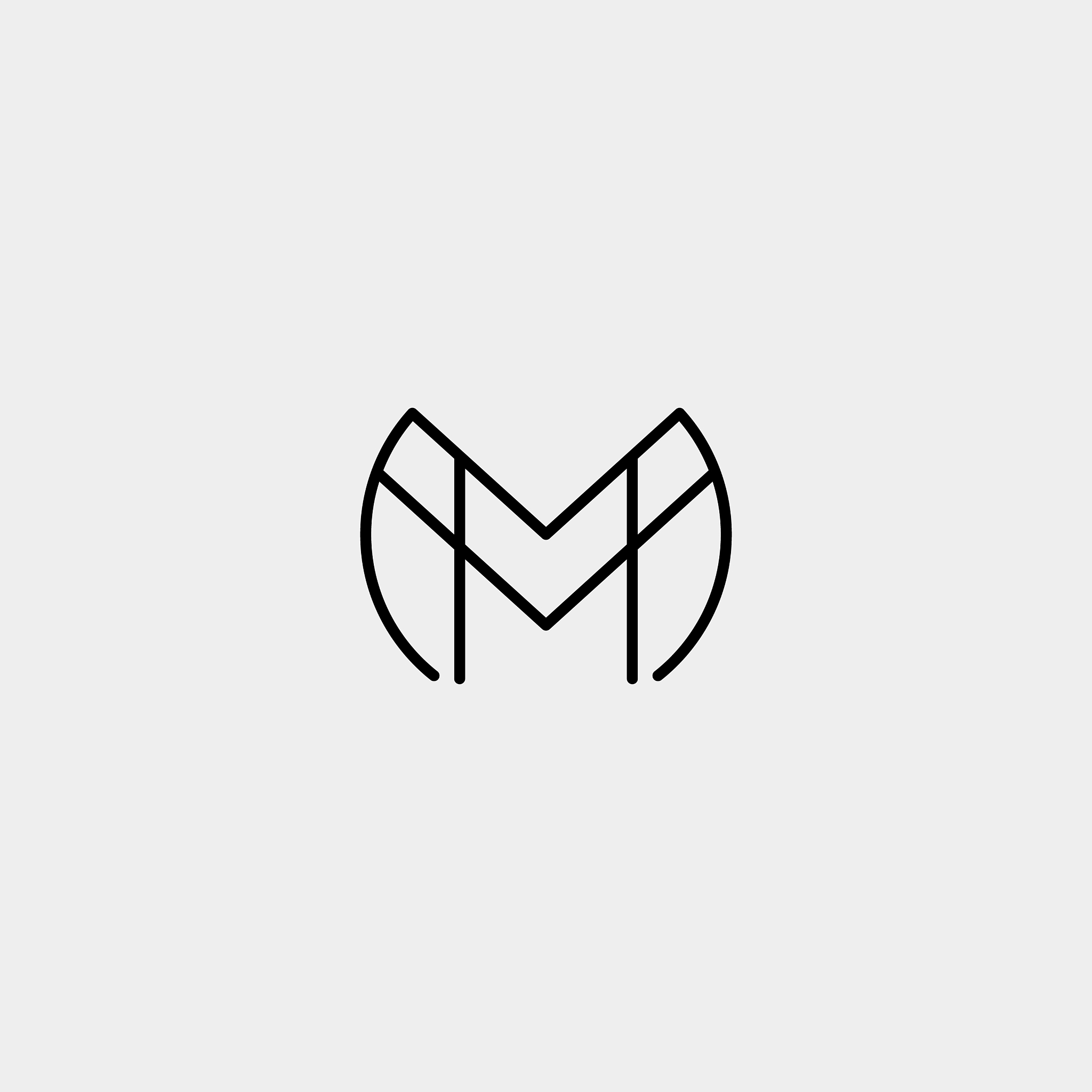 letter m mm monogram logo design minimal