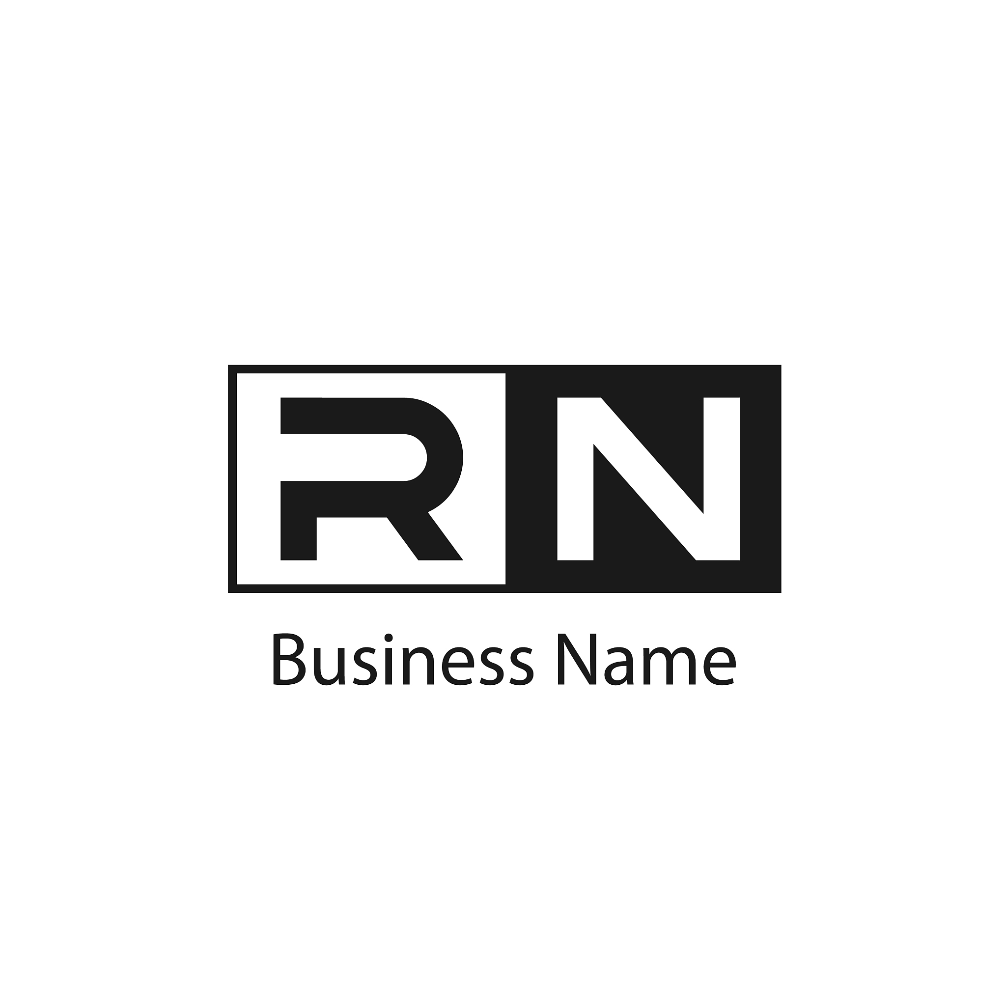 initial letter rn logo template design