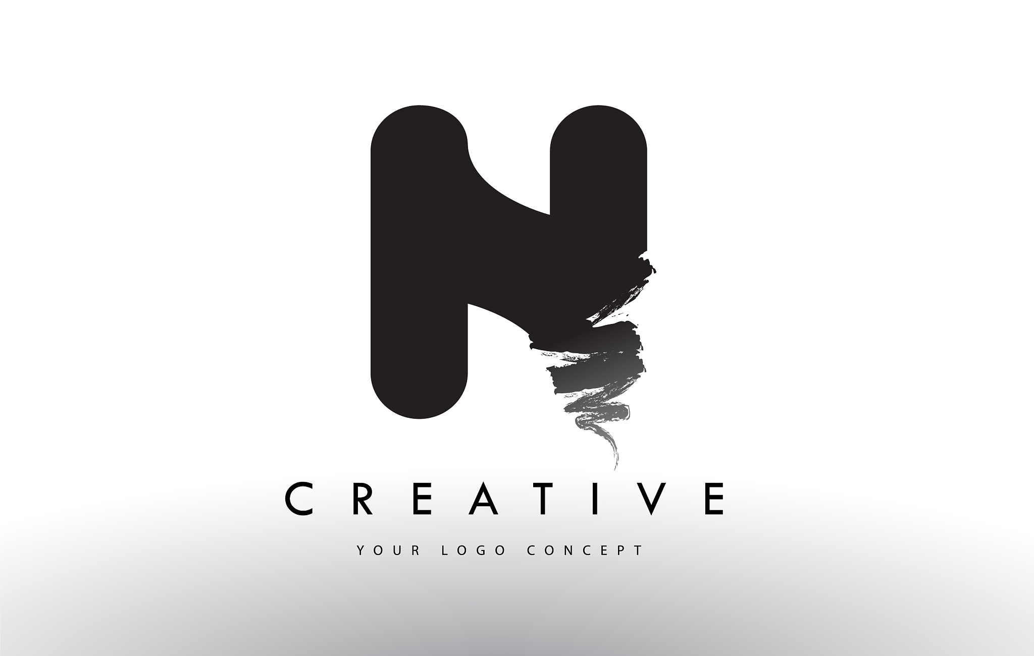 n brushed letter logo black brush letters design