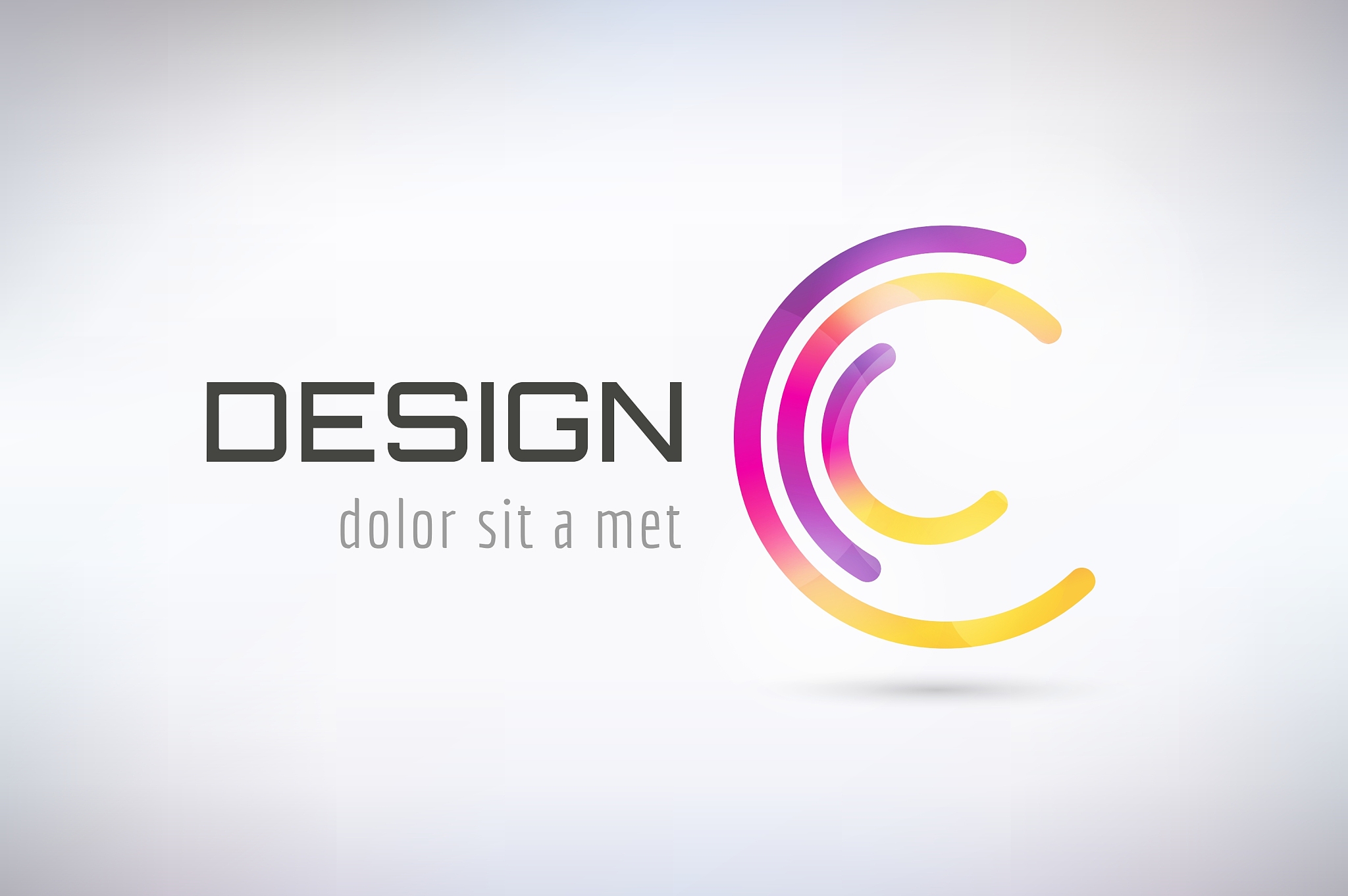c logo template abstract circle shape and