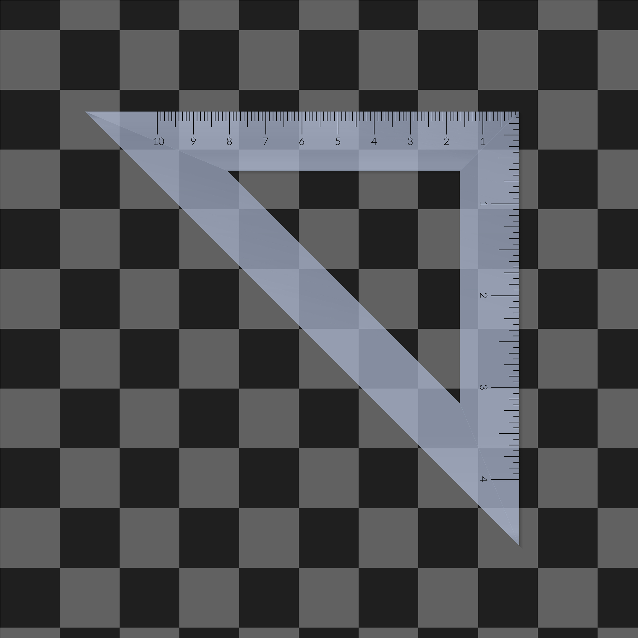 plastic isosceles triangle with metric and imperial units ruler 