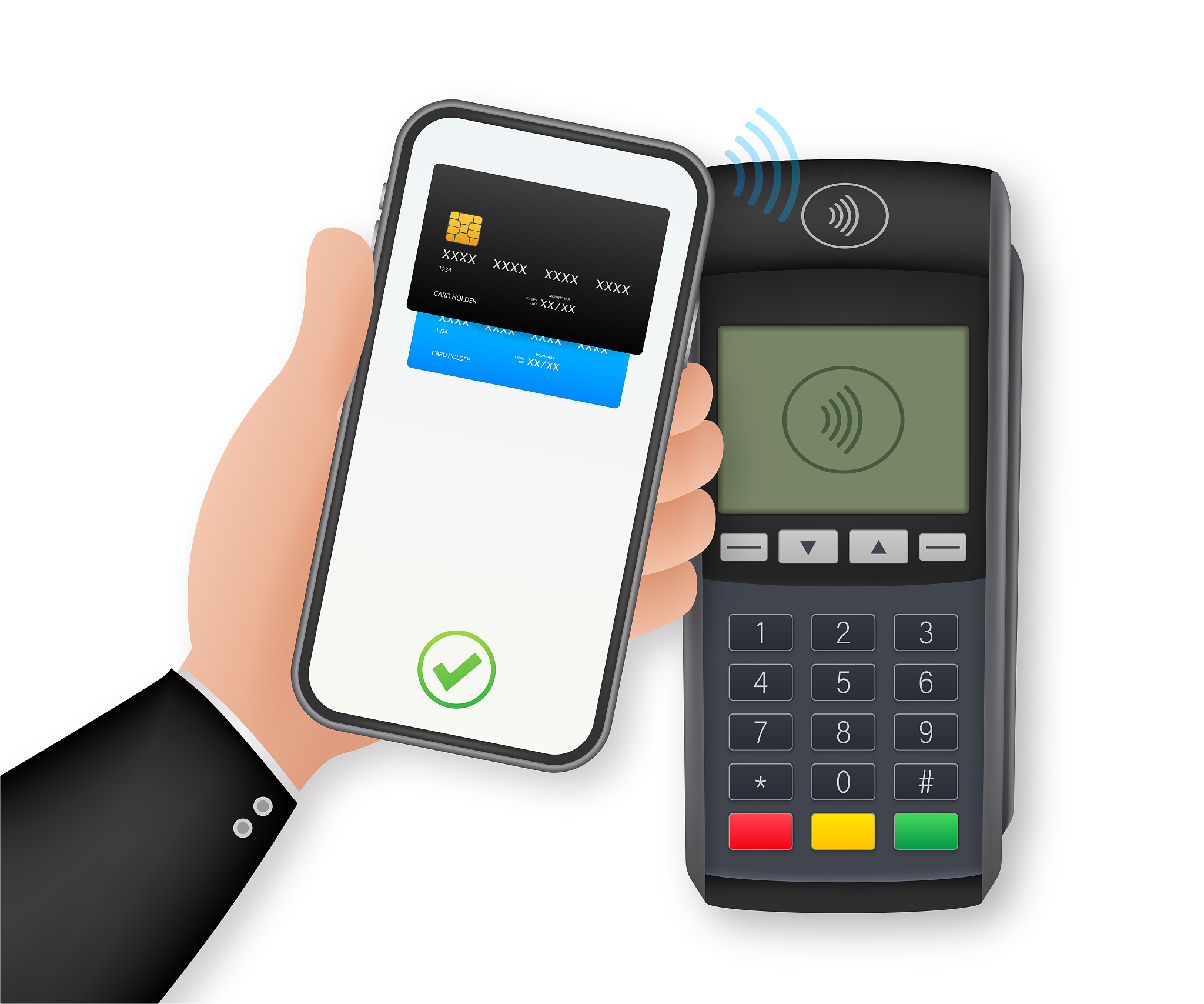 contactless payment methods mobile smart phone and wireless pos 