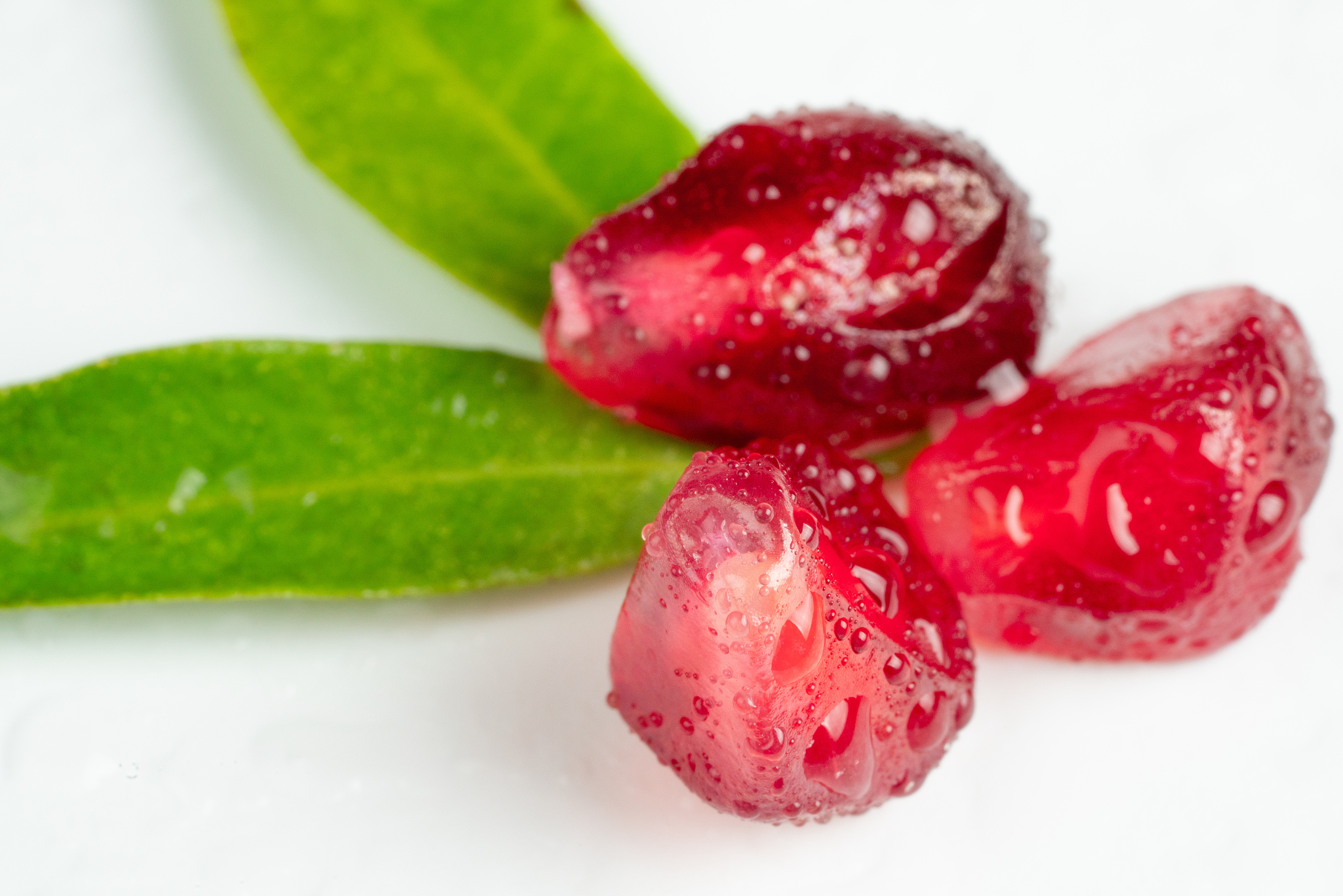 ripe red pomegranate seeds