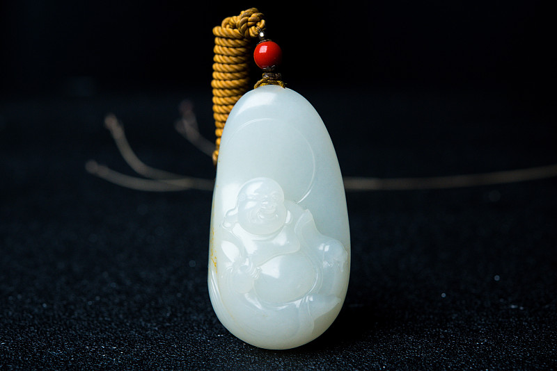白玉弥勒佛挂件