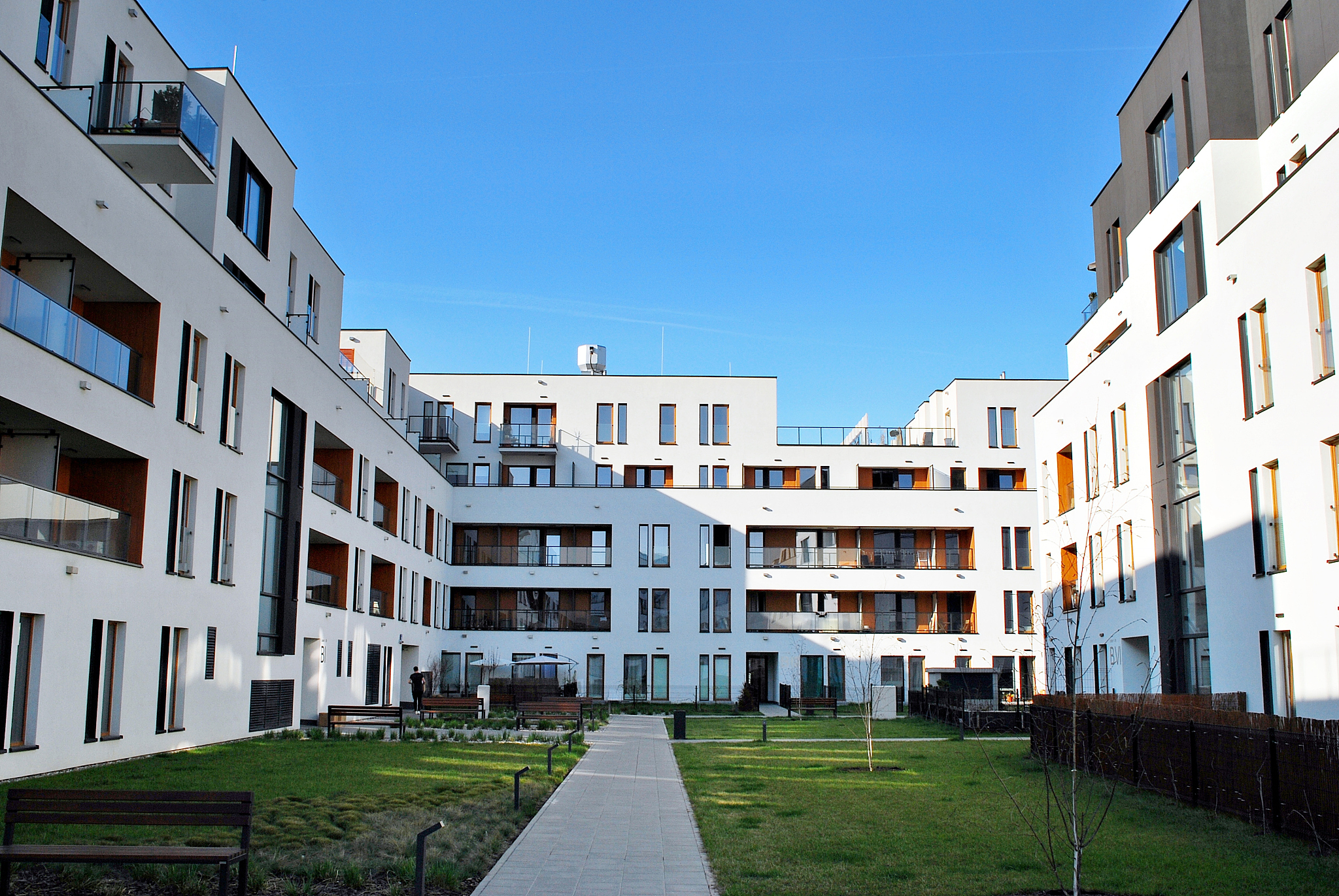 modern, luxury apartment building