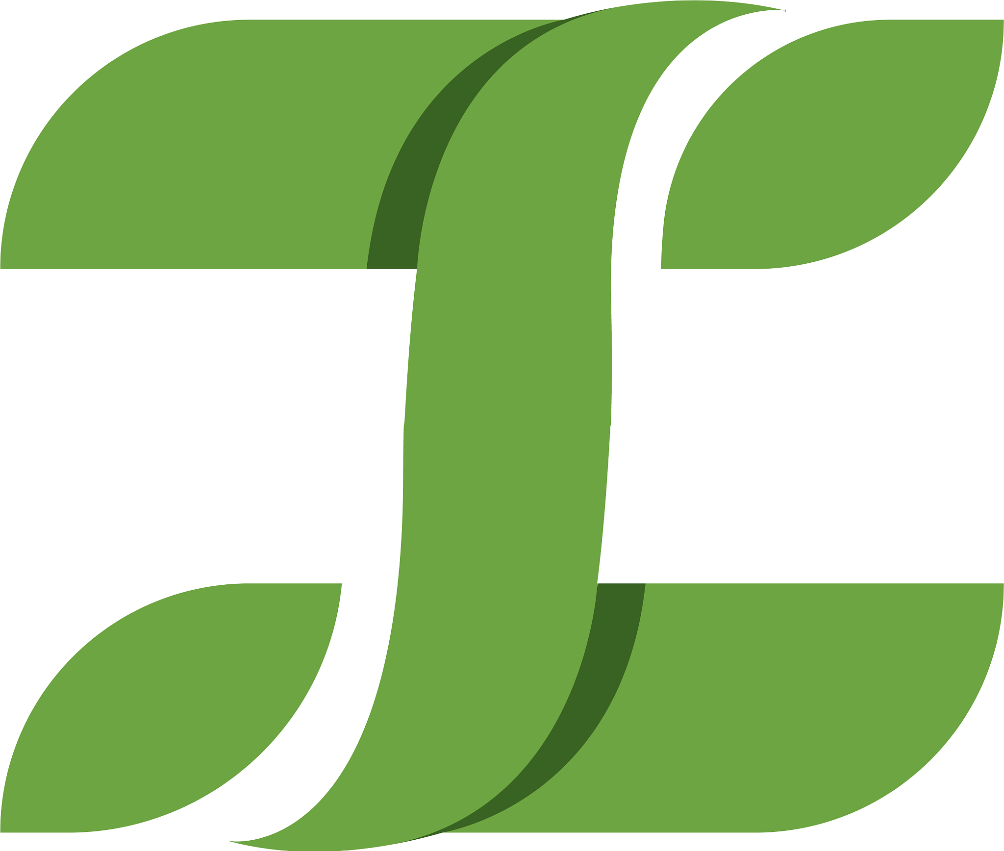 letter logos of green tree leaf