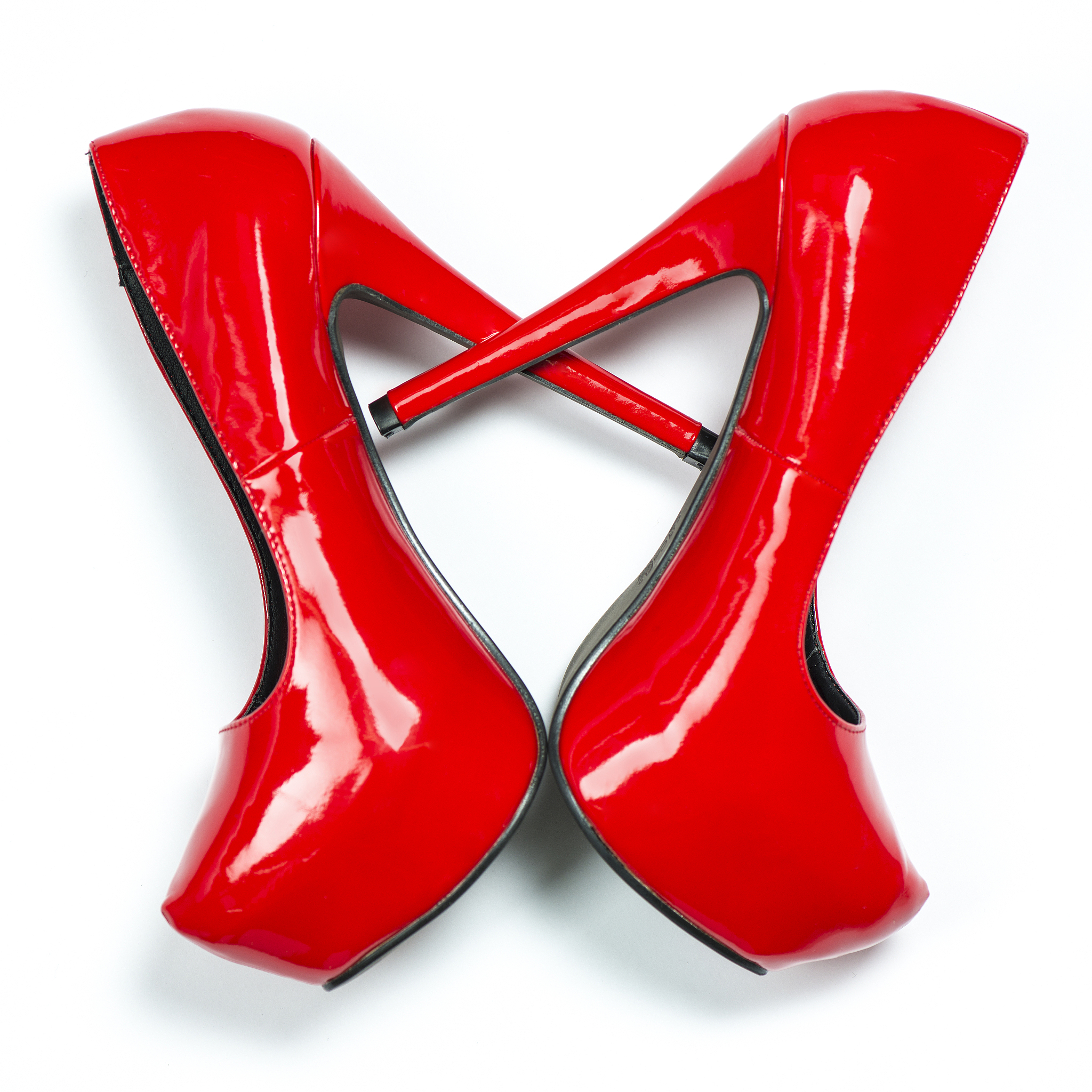 love concept: heart symbol made from high heels shoes