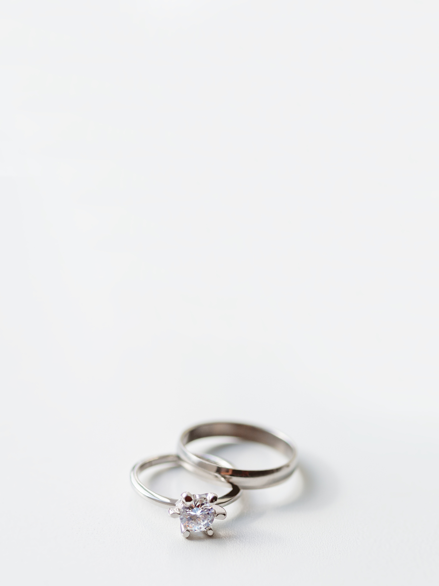 wedding and engagement rings with diamond. symbol of love and ma